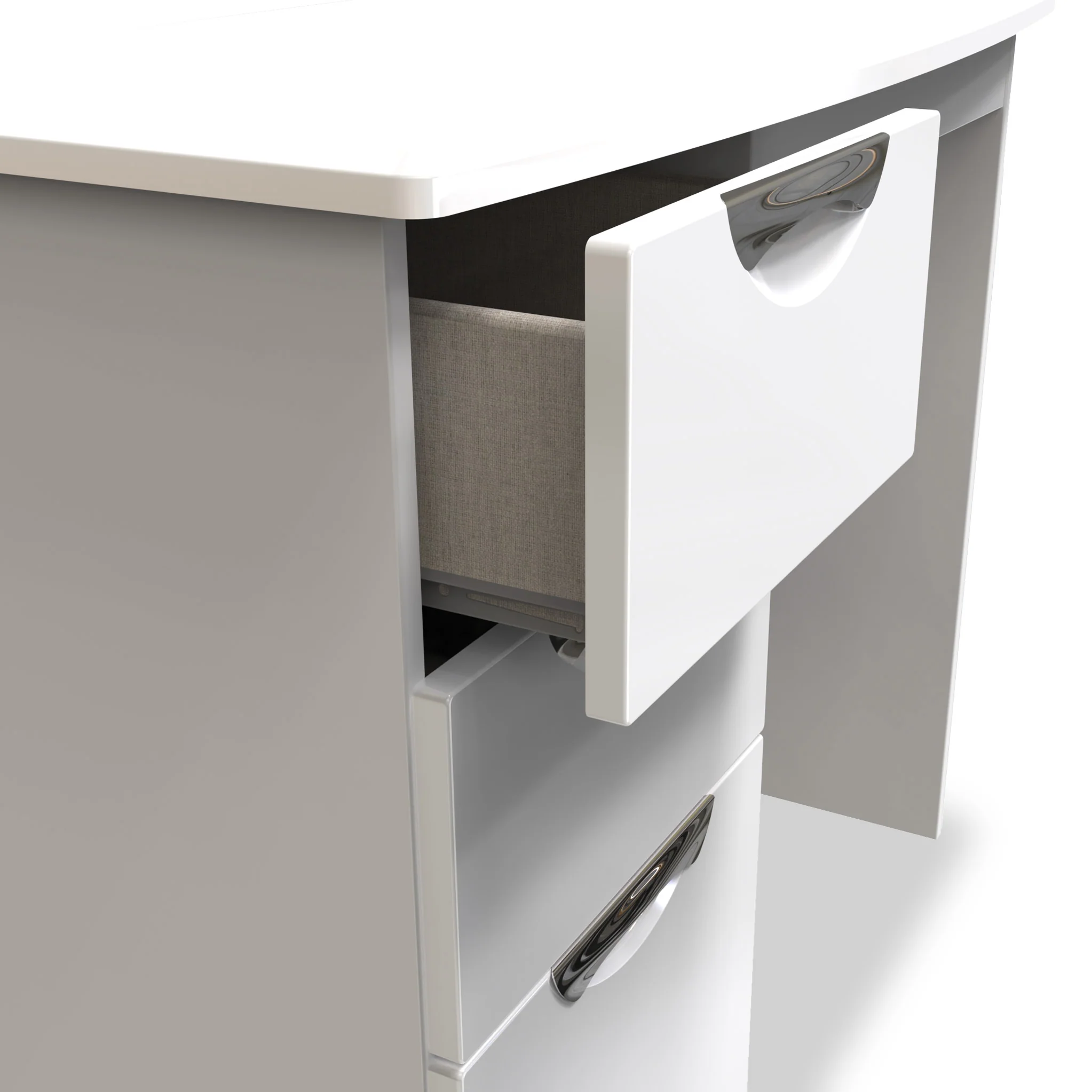 Beckett Gloss Dressing Table with Stool - Image 25
