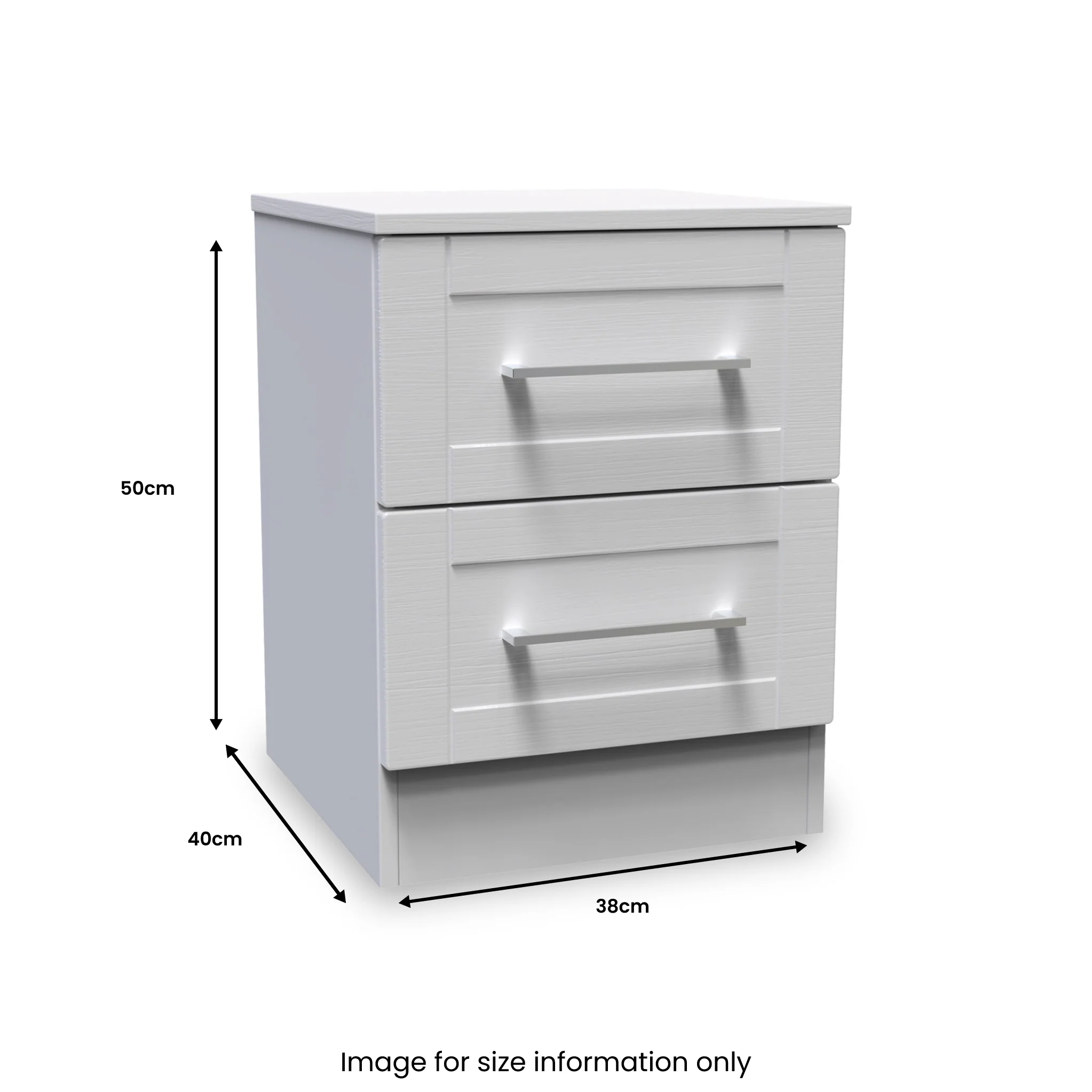 Bellamy 2 Drawer Bedside Table - Image 10