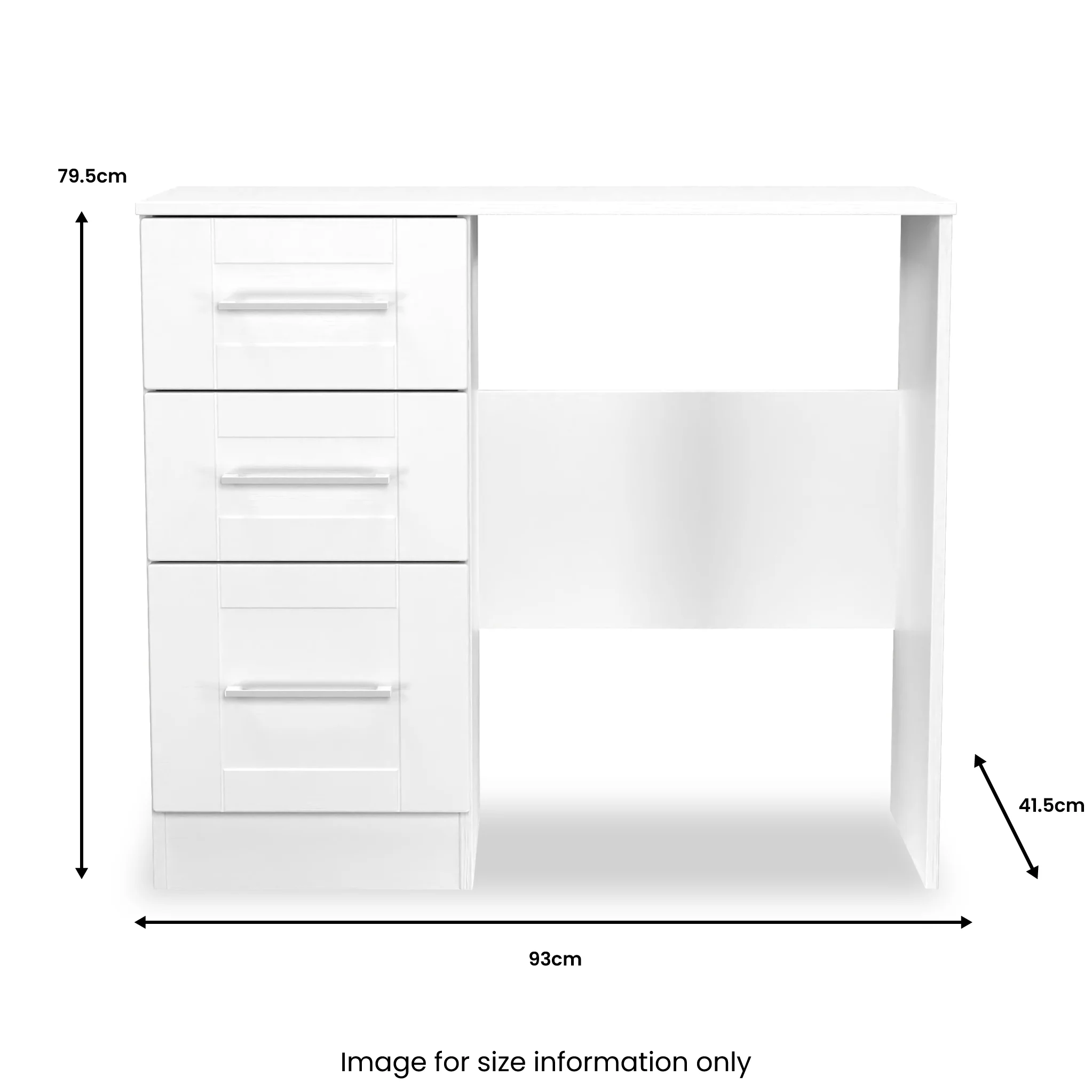 Bellamy White 3 Drawer Dressing Table - Image 7