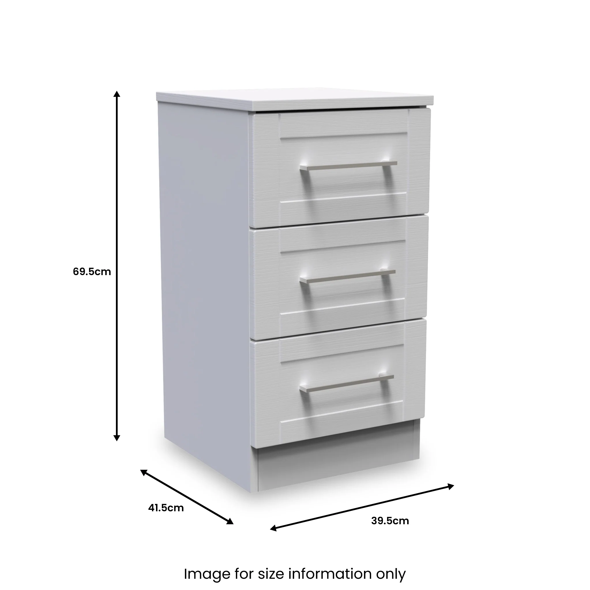 Bellamy 3 Drawer Bedside Table - Image 11