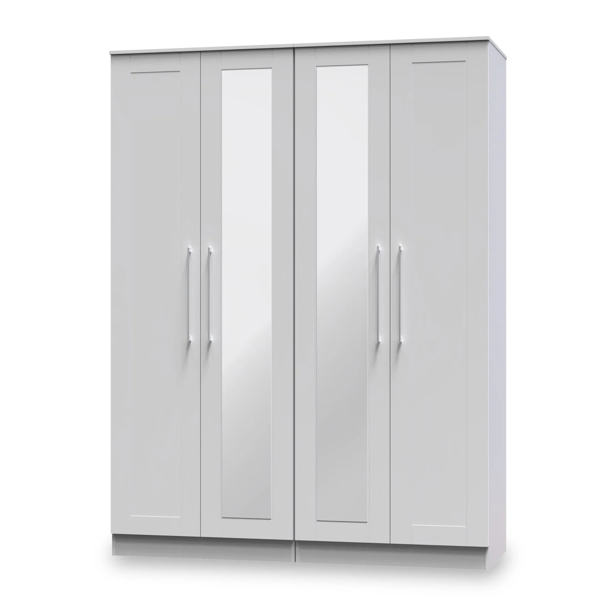 Bellamy Tall 4 Door 2 Central Mirrored Wardrobe - Image 5