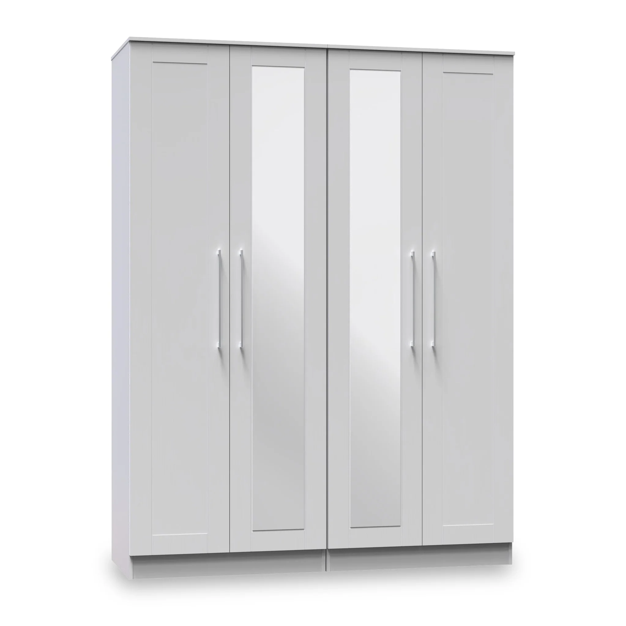 Bellamy Tall 4 Door 2 Central Mirrored Wardrobe - Image 8