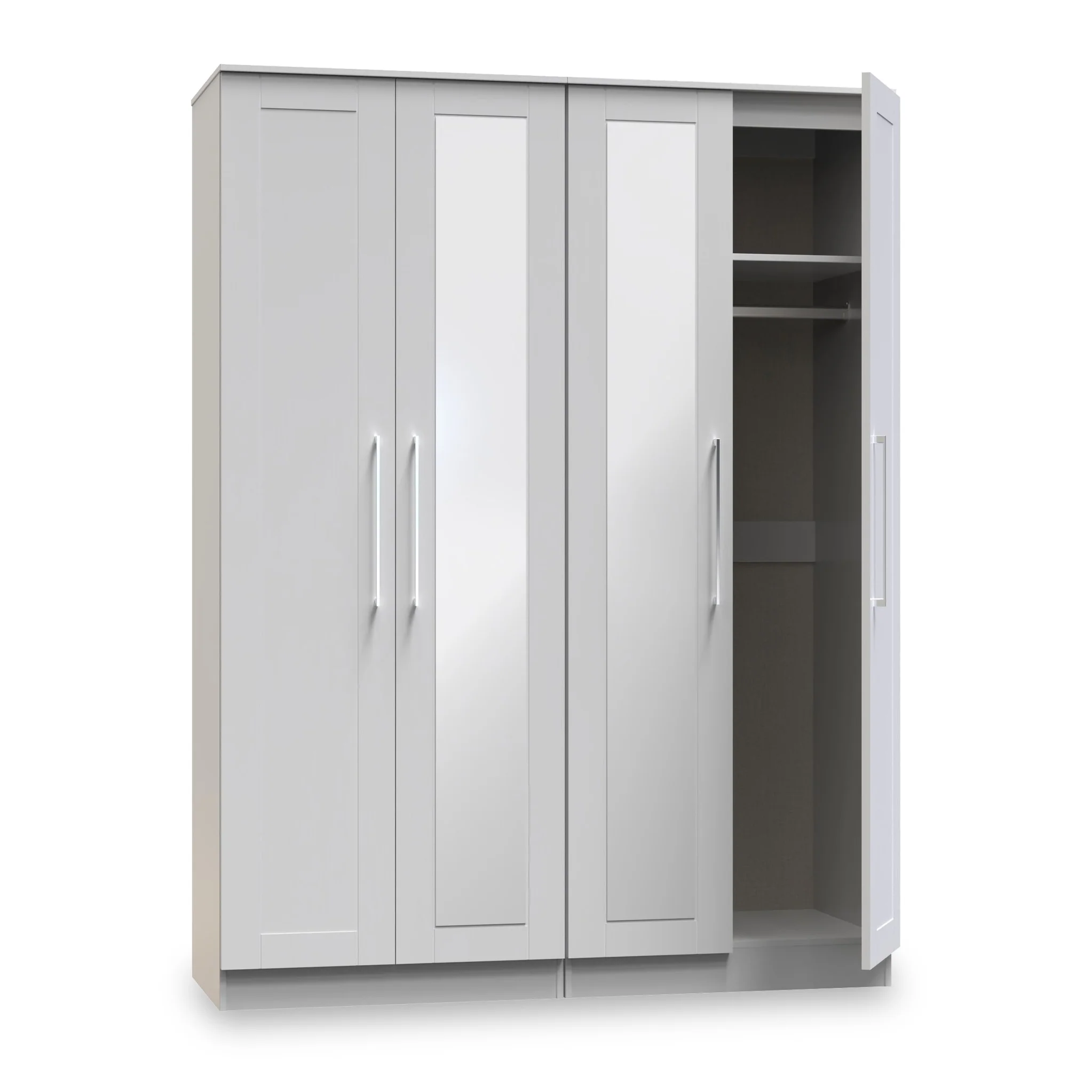 Bellamy Tall 4 Door 2 Central Mirrored Wardrobe - Image 9