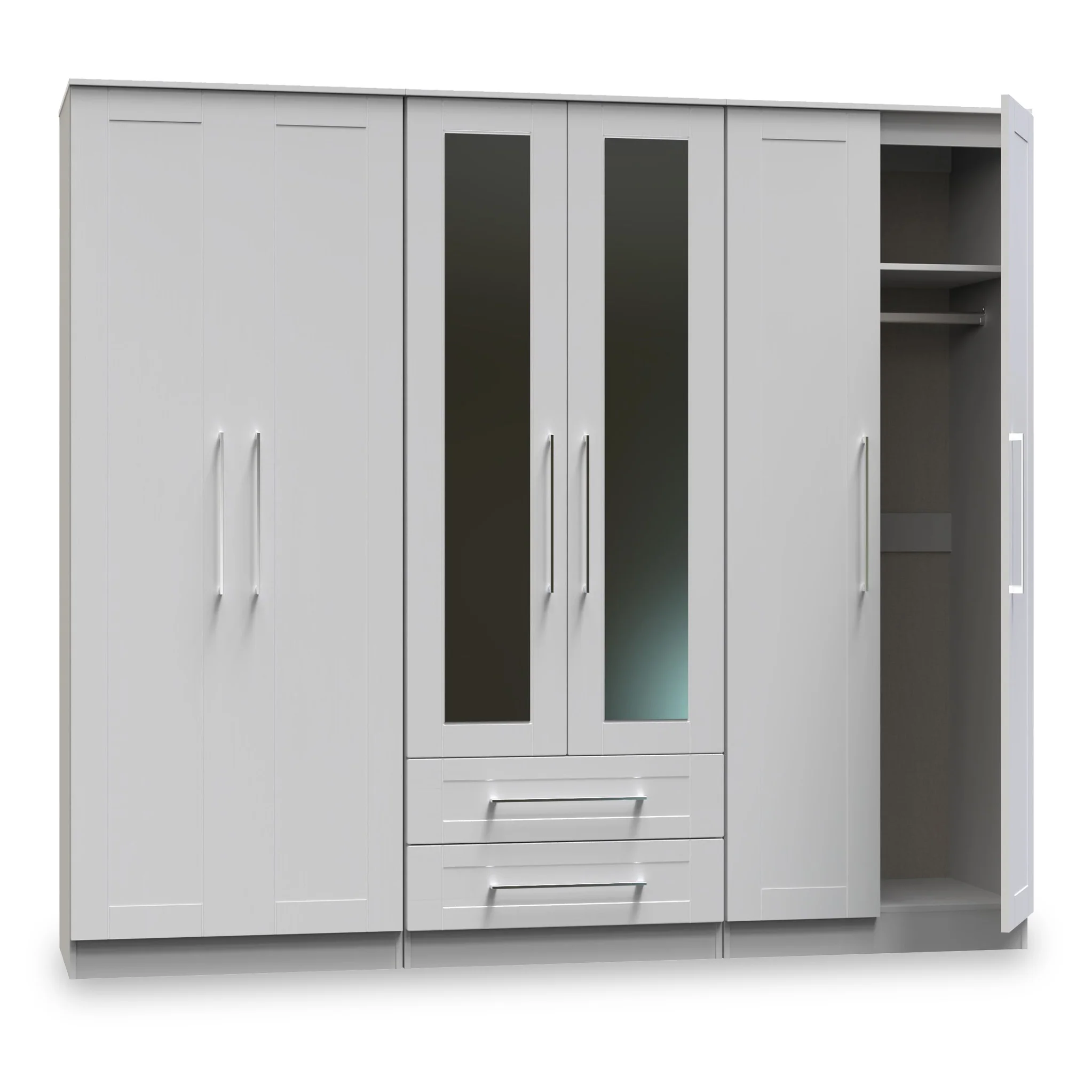 Bellamy Tall 6 Door 2 Drawer with Mirrors Wardrobe - Image 11