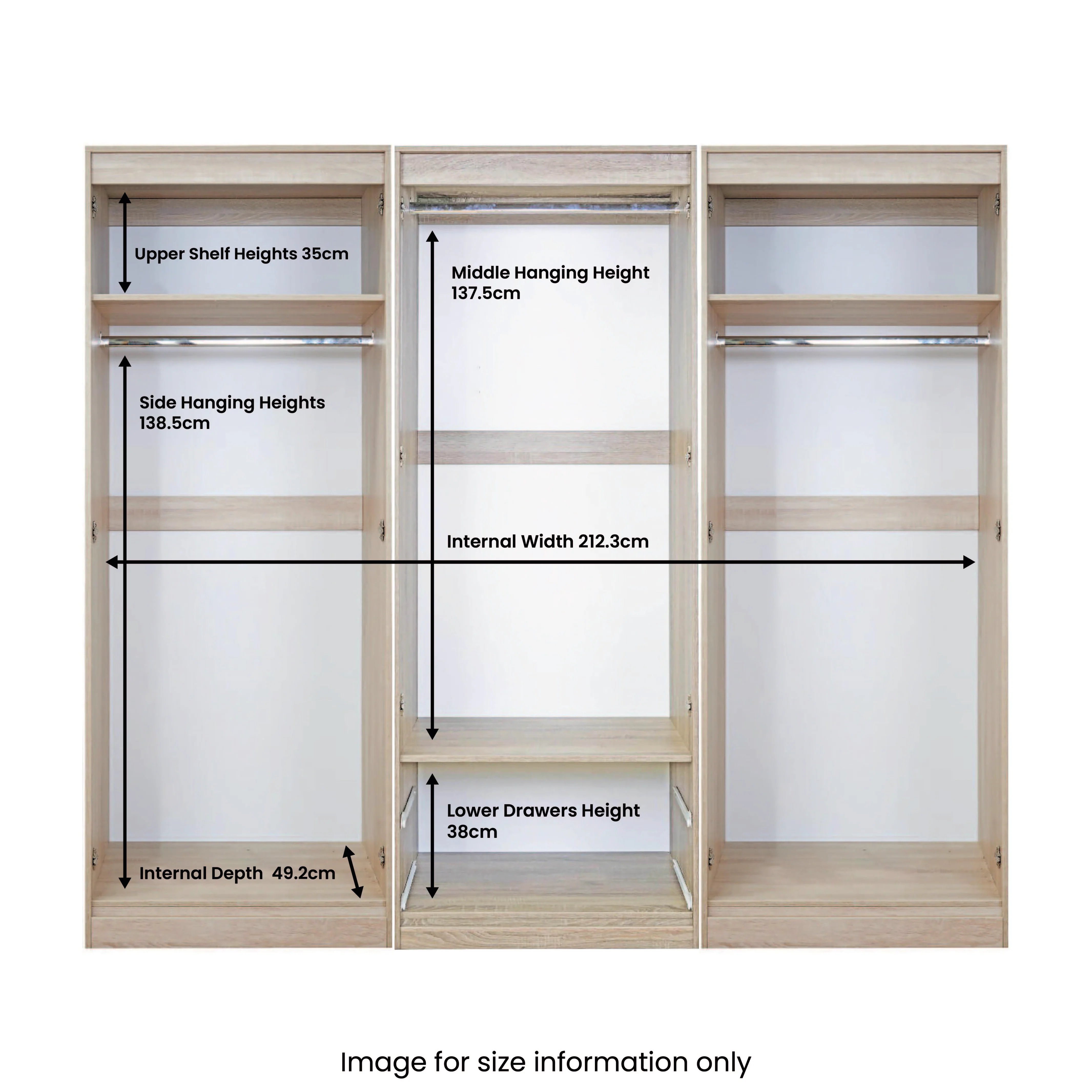 Bellamy Tall 6 Door 2 Drawer with Mirrors Wardrobe - Image 17