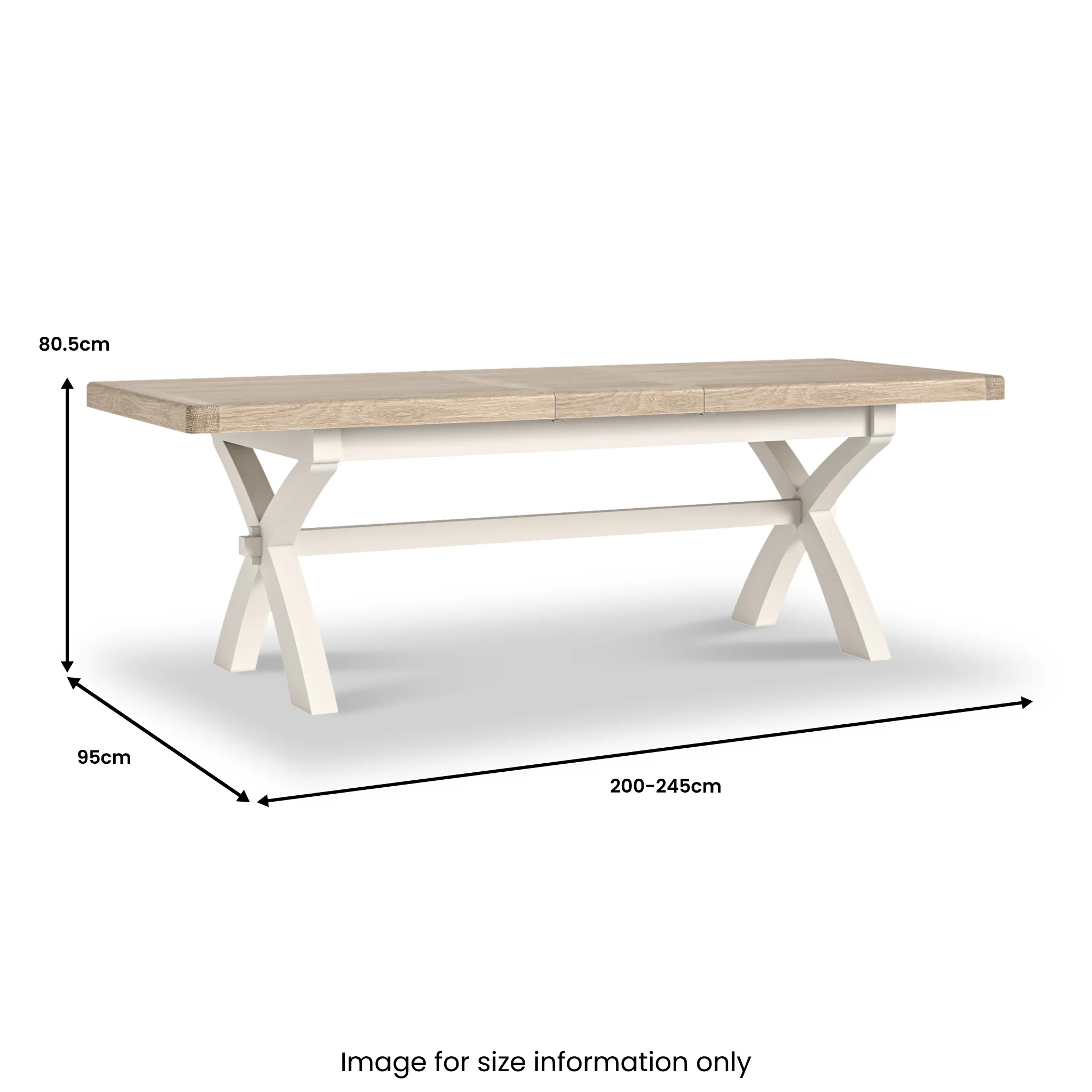 Belmont 200-245cm Extendable Cross Leg Dining Table - Image 4