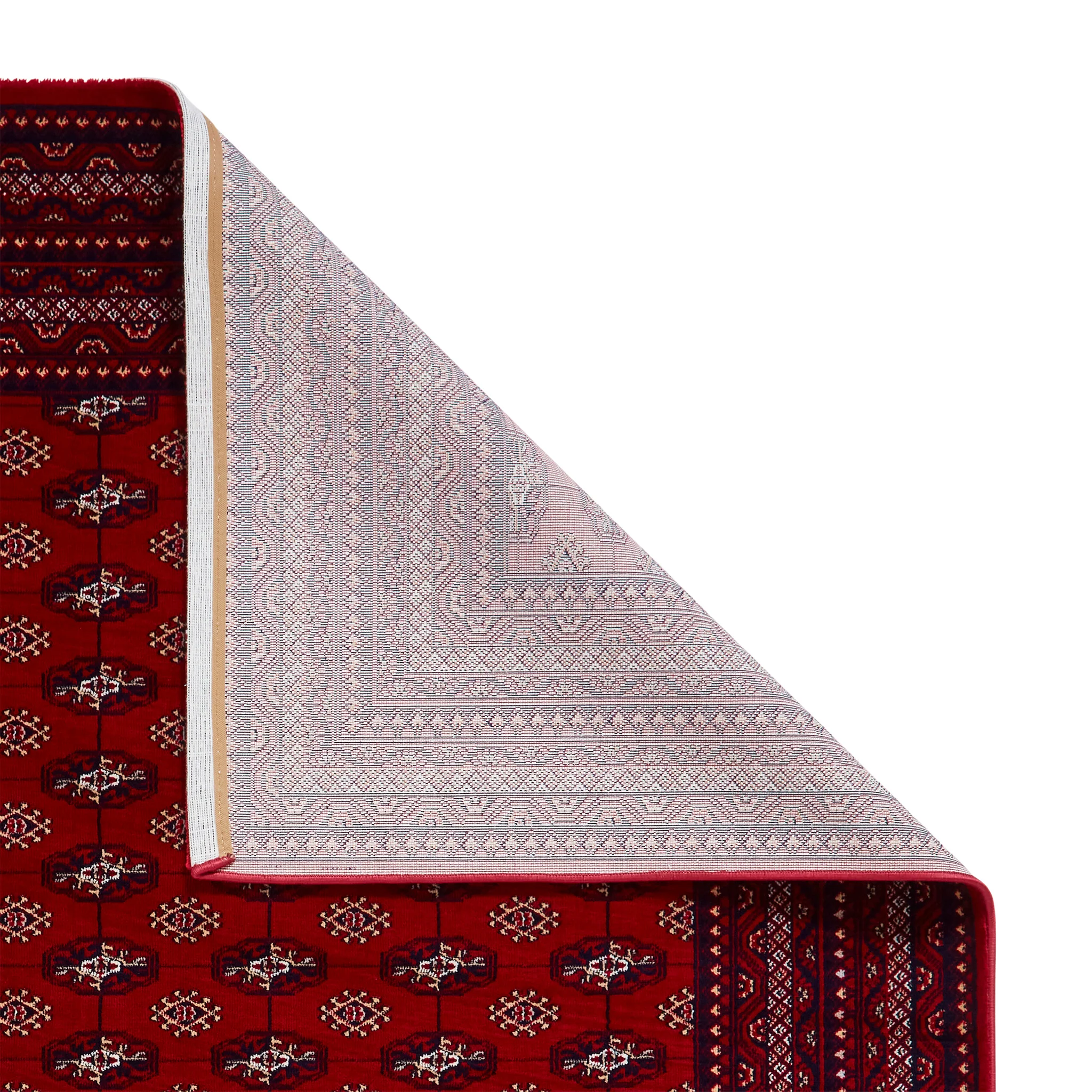Belvett Traditional Diamond Pattern Rug - Image 5