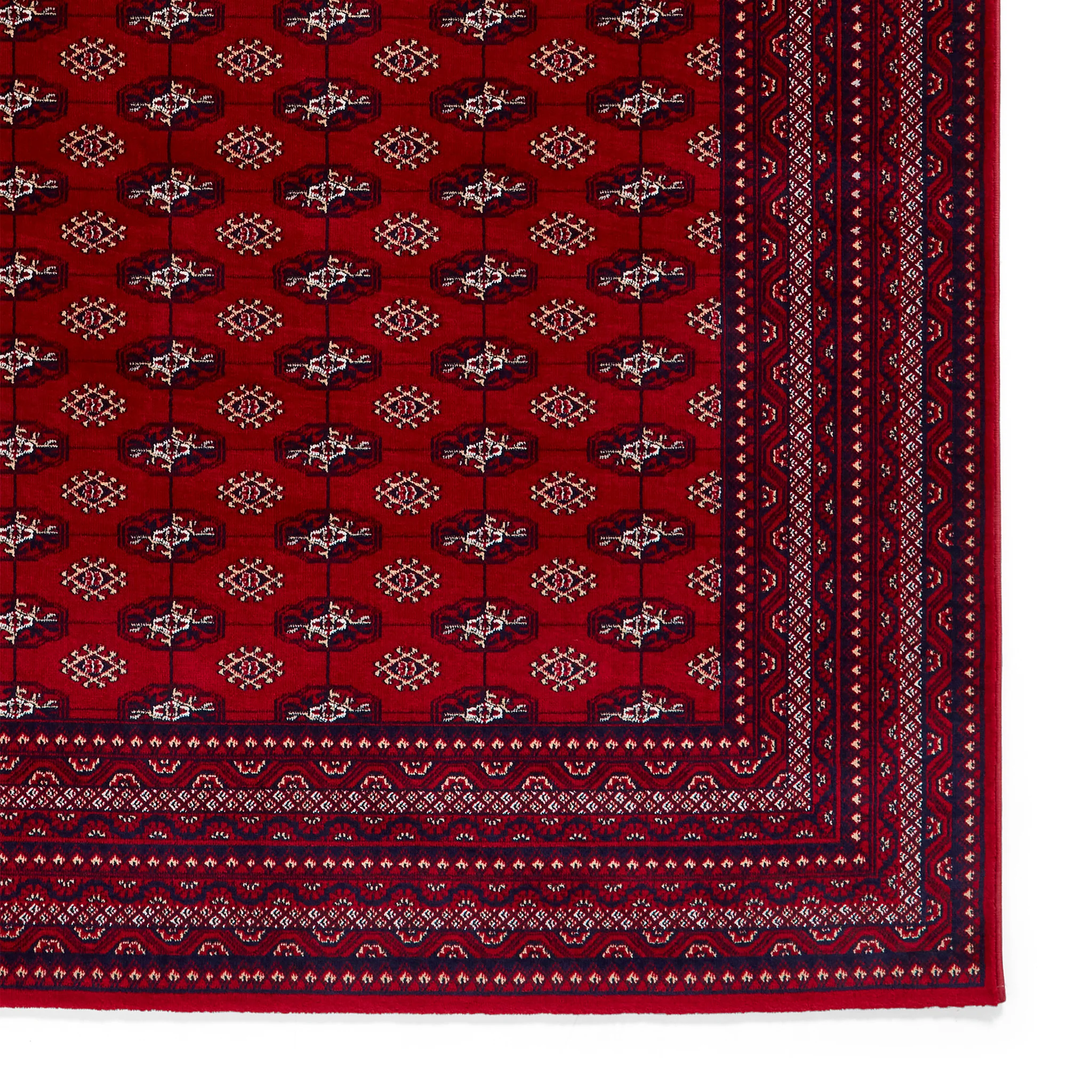 Belvett Traditional Diamond Pattern Rug - Image 6