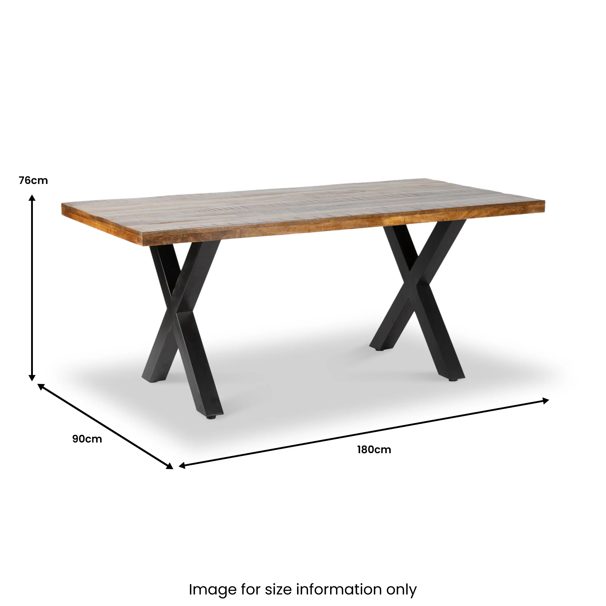 Benjin 180cm Mango Wood Dining Table - Image 8