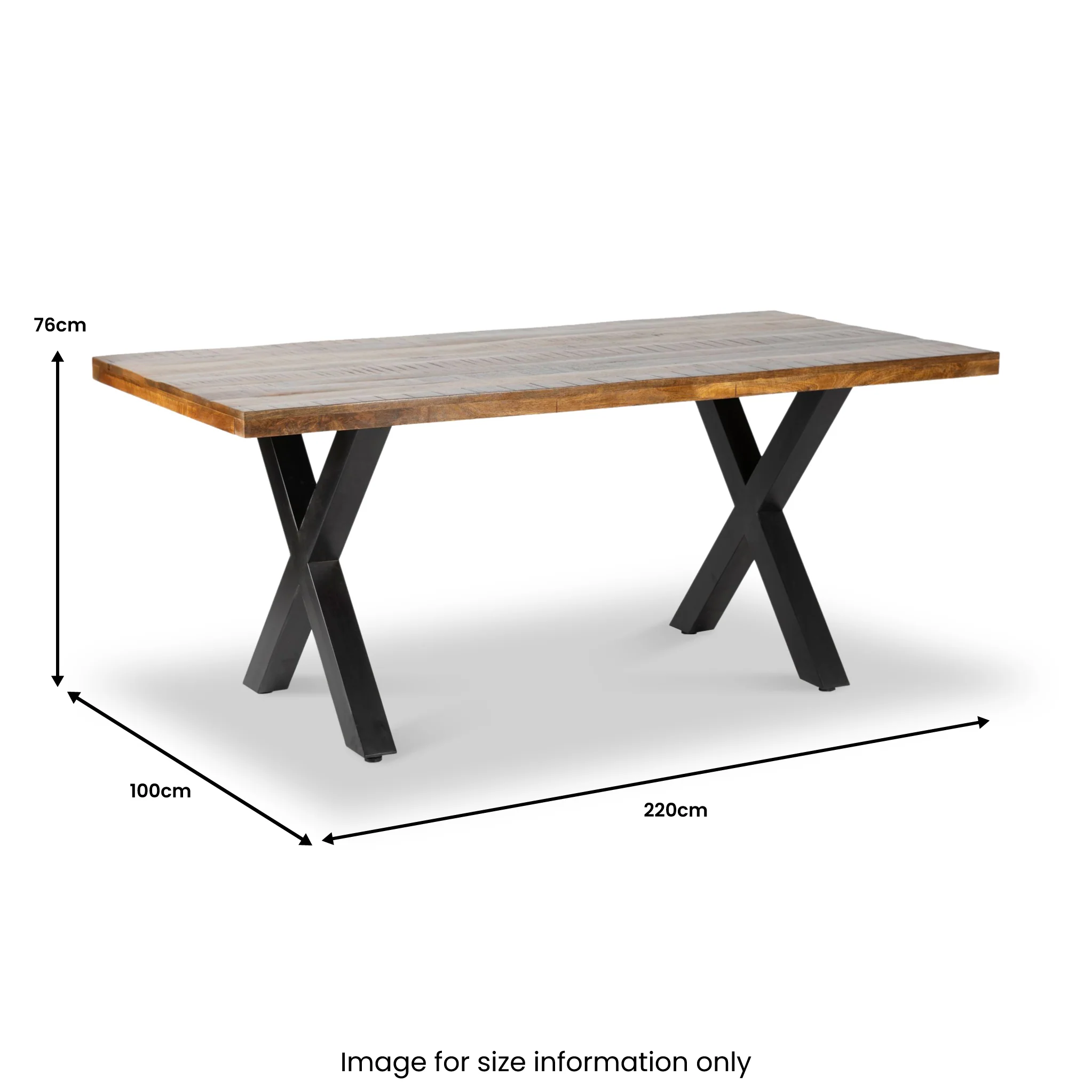 Benjin 220cm Mango Wood Dining Table - Image 8