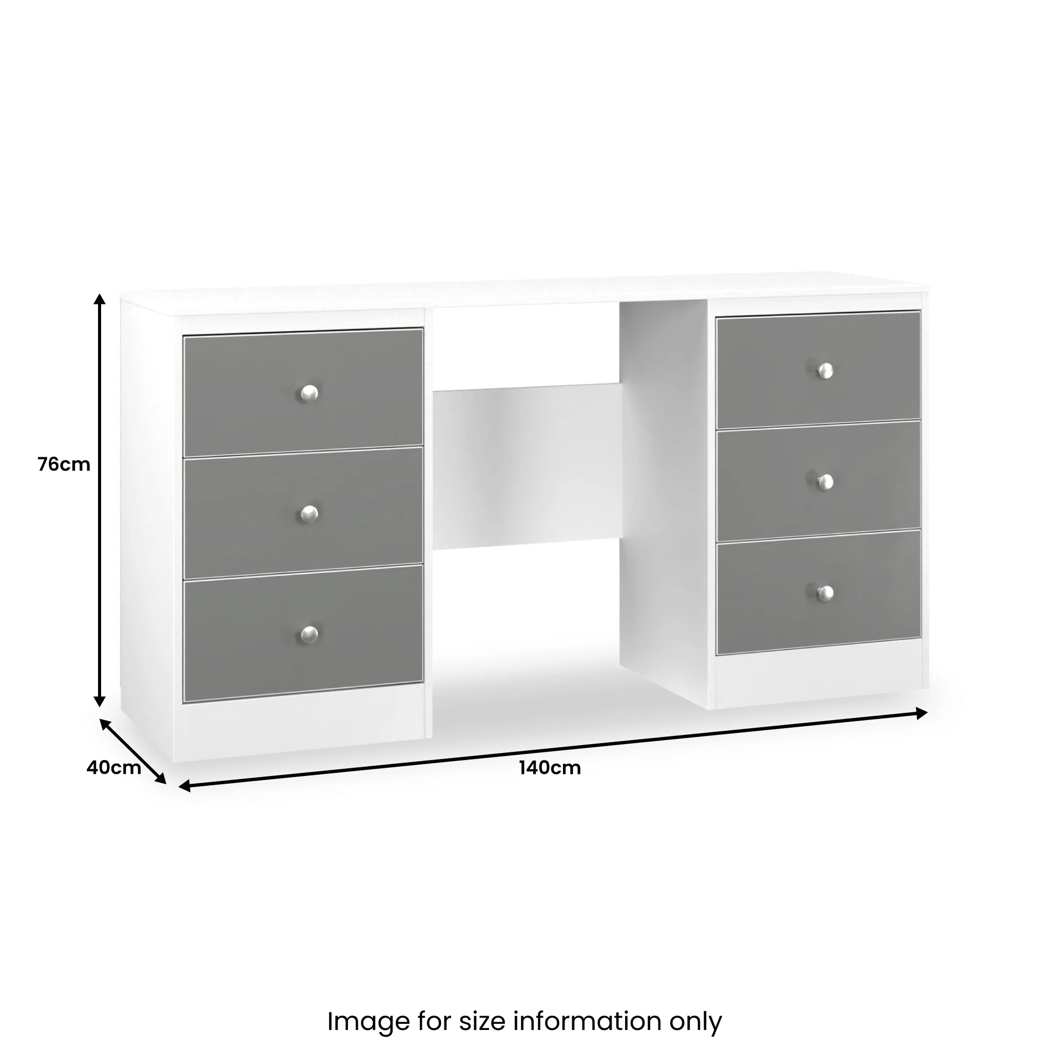 Bennet 6 Drawer Kneehole Desk - Image 11