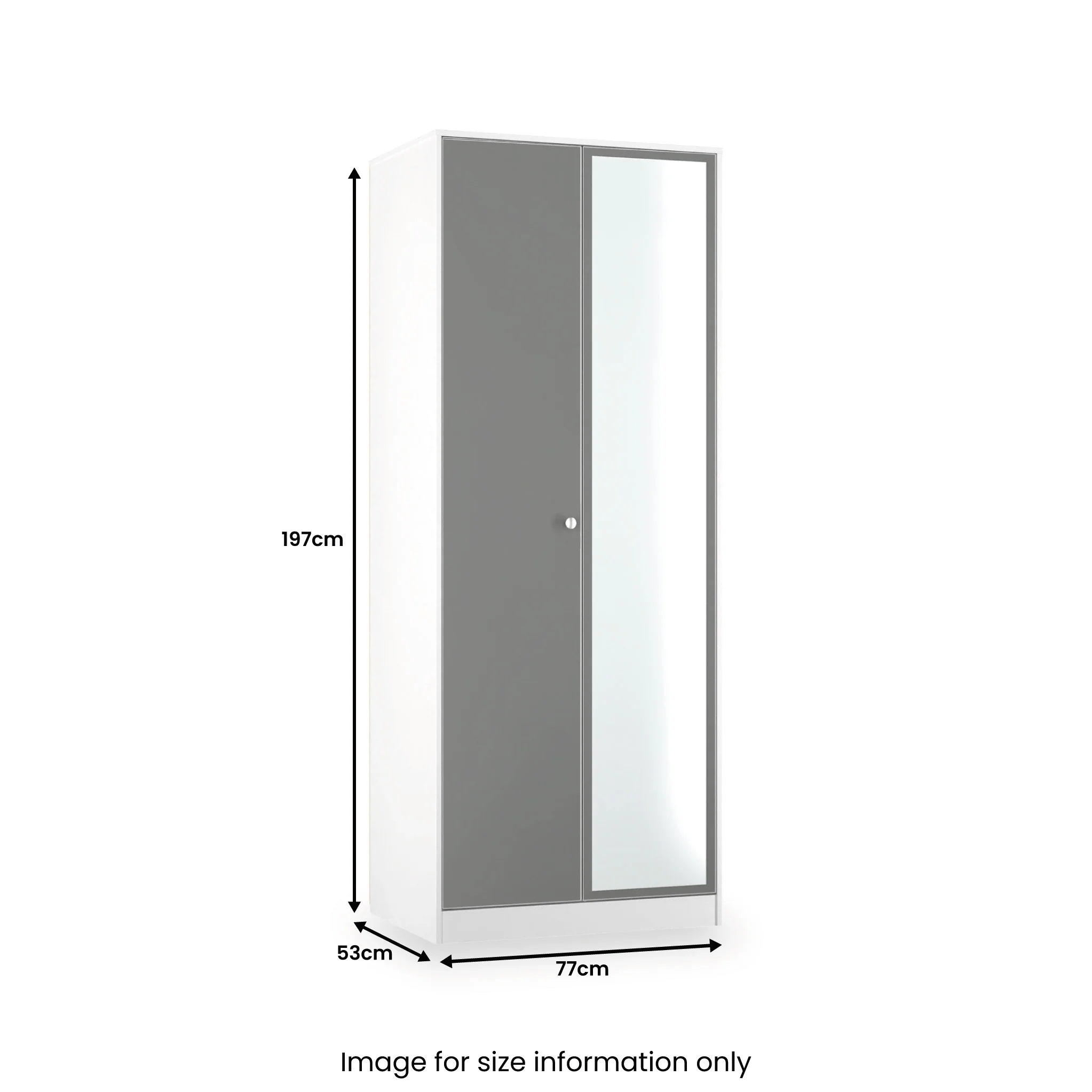 Bennet Tall 2 Door Mirrored Wardrobe - Image 11