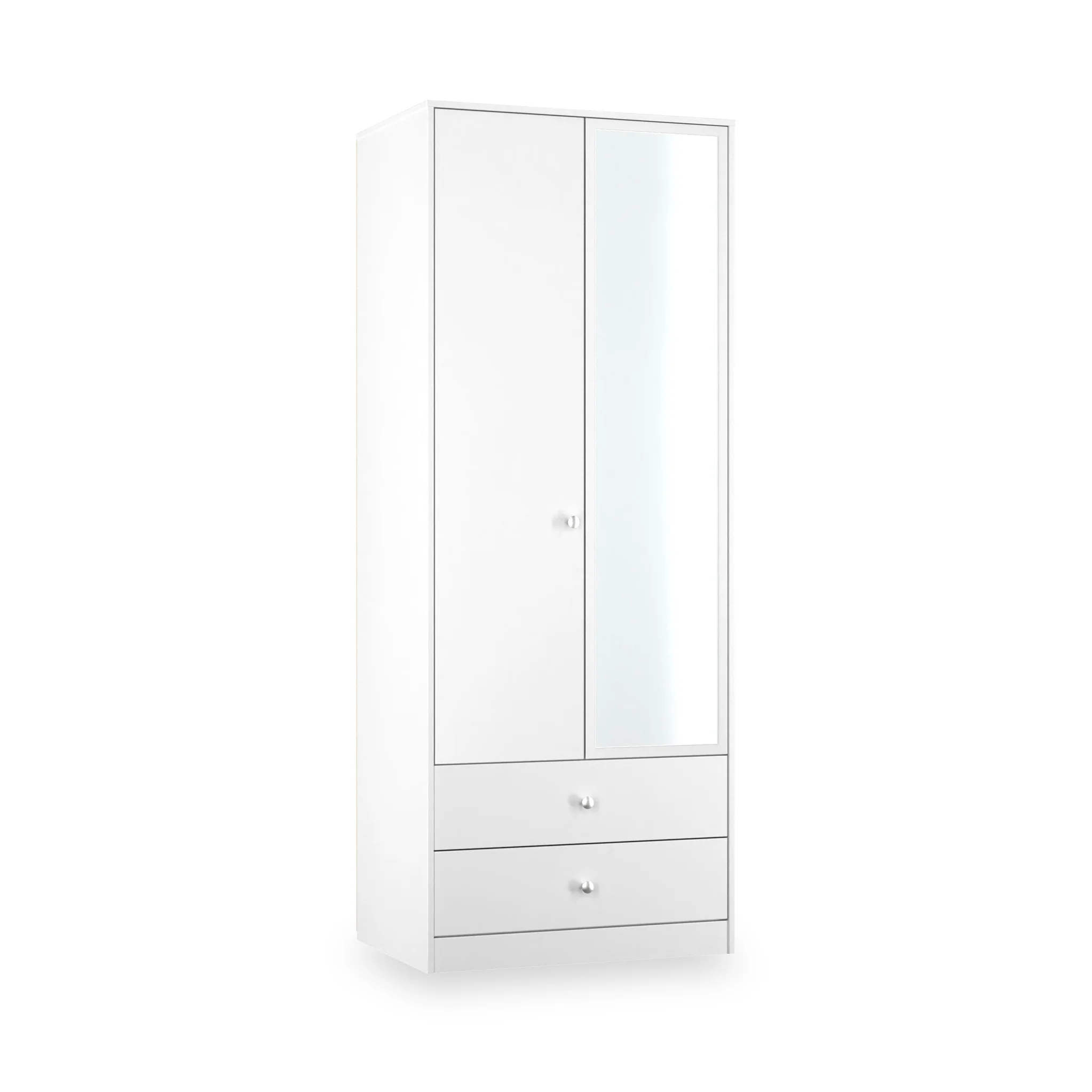 Bennet Tall 2 Drawer Mirrored Wardrobe - Image 2