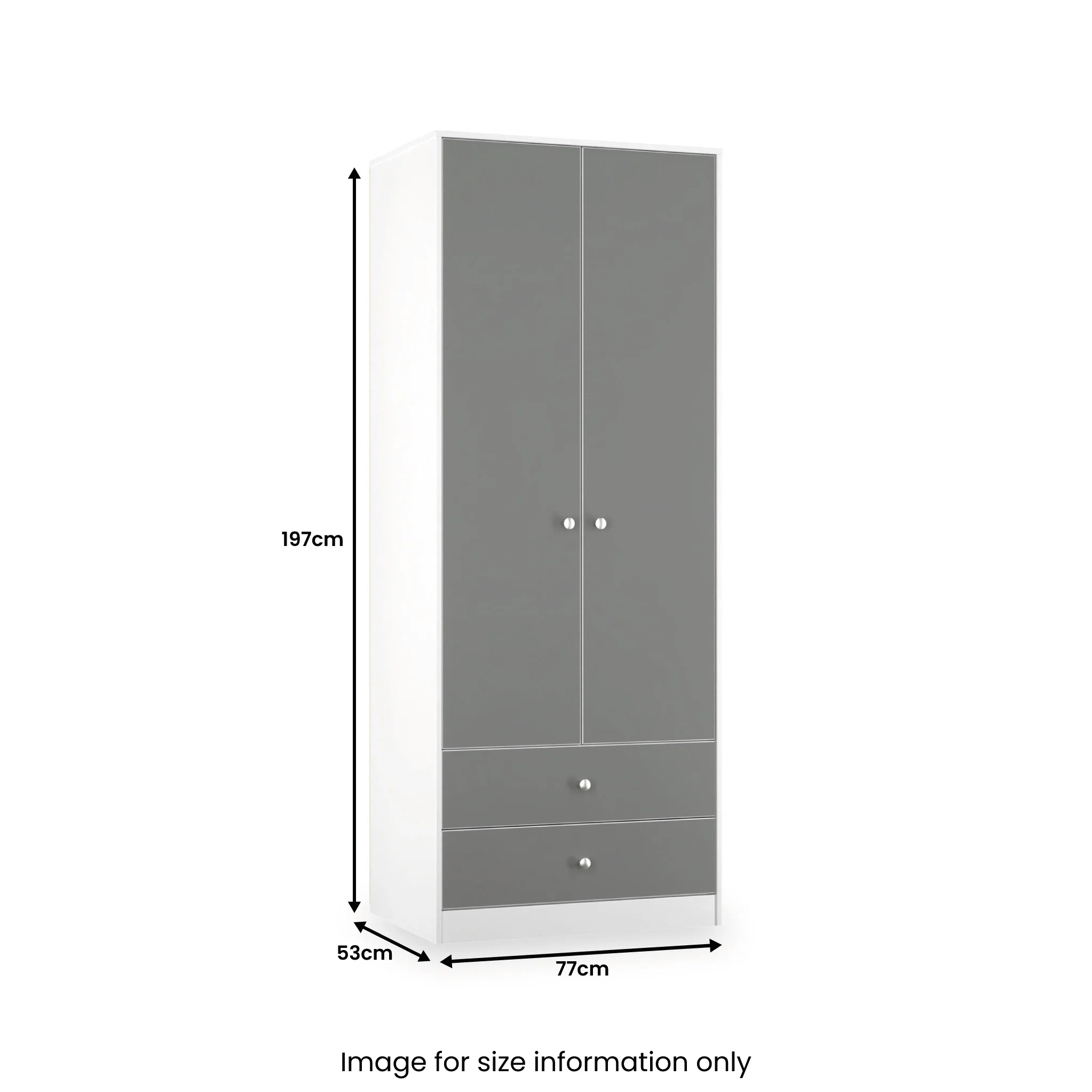 Bennet Tall 2 Drawer Wardrobe - Image 13