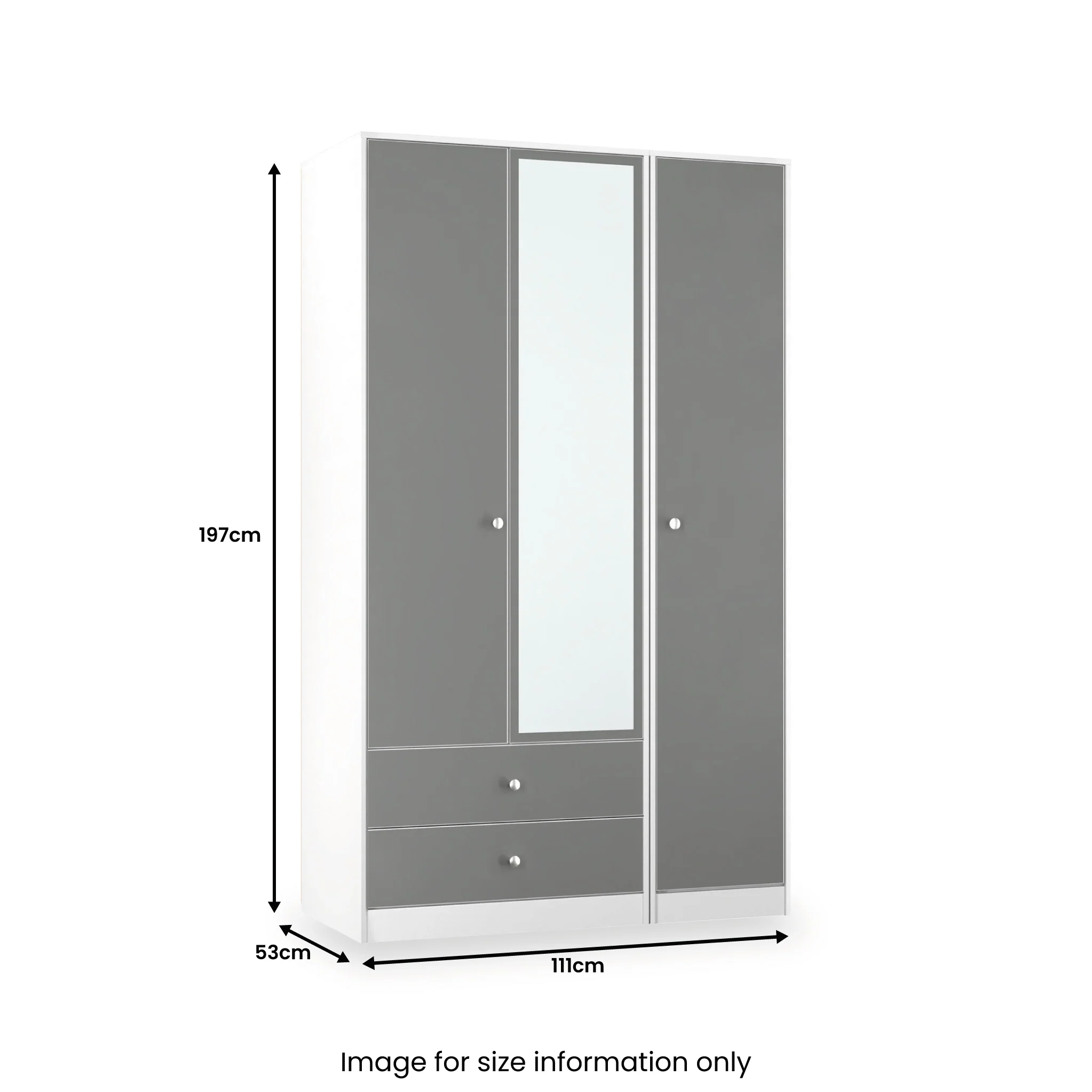 Bennet Tall Triple 2 Drawer Mirrored Wardrobe - Image 11