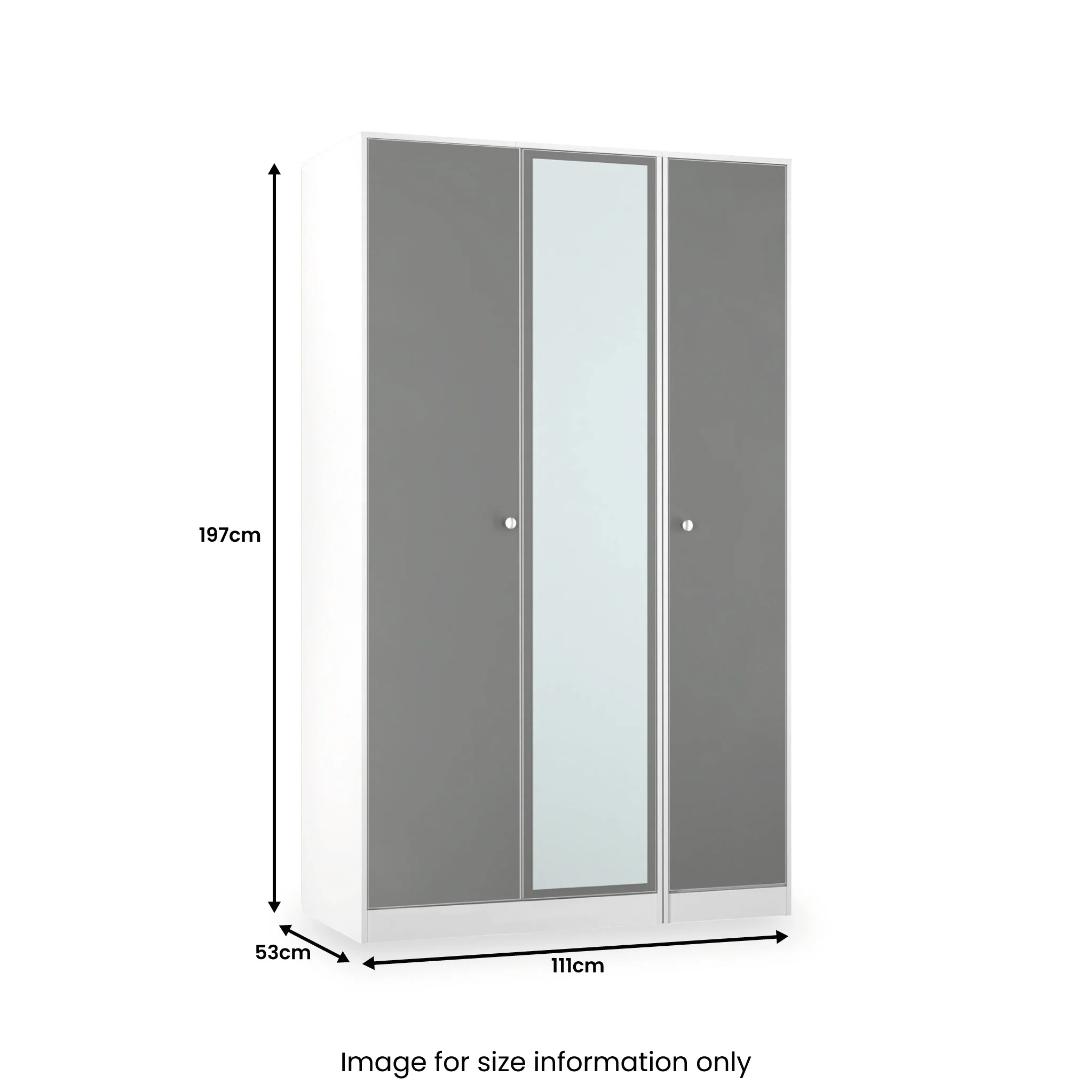 Bennet Tall Triple Mirrored Wardrobe - Image 13