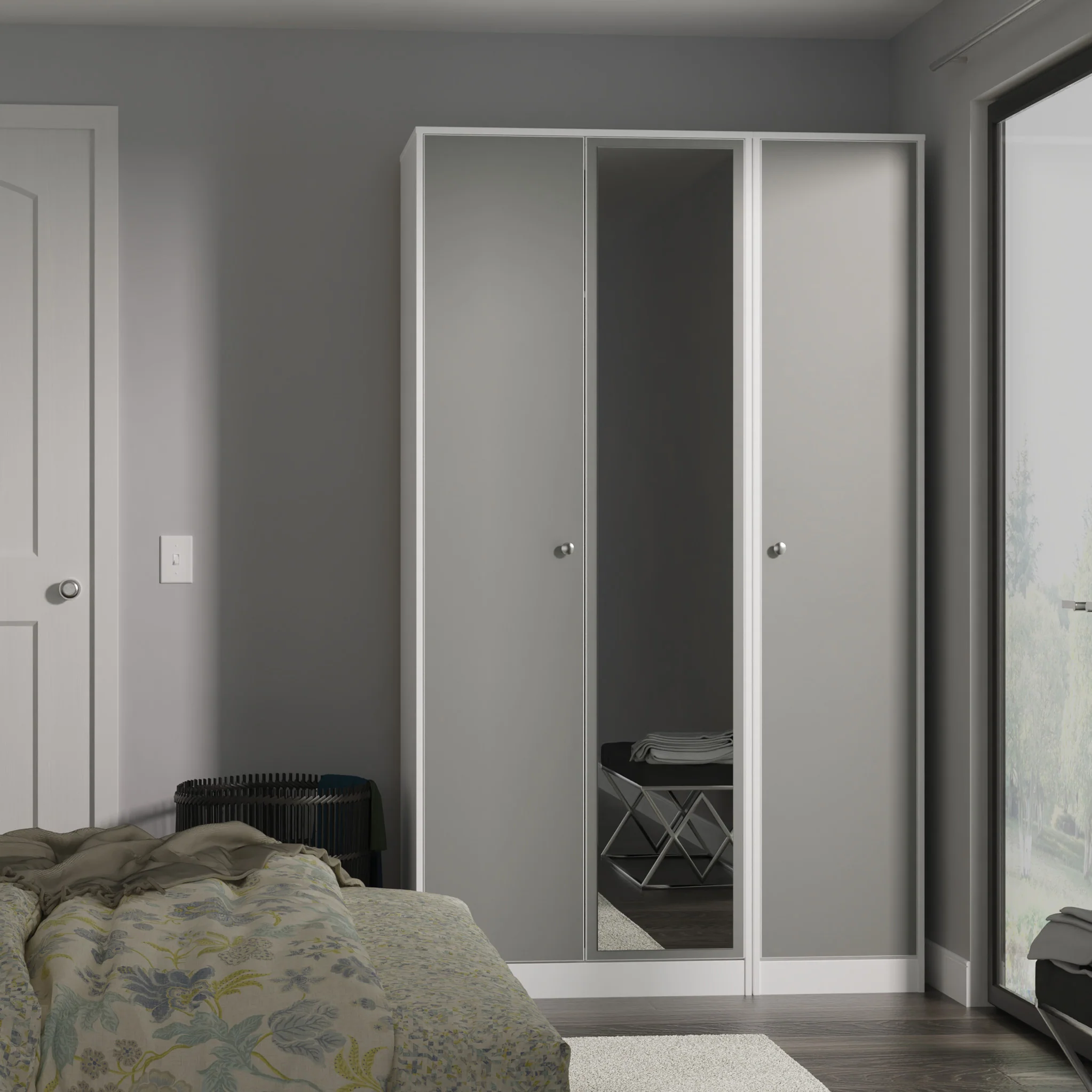 Bennet Tall Triple Mirrored Wardrobe - Image 2