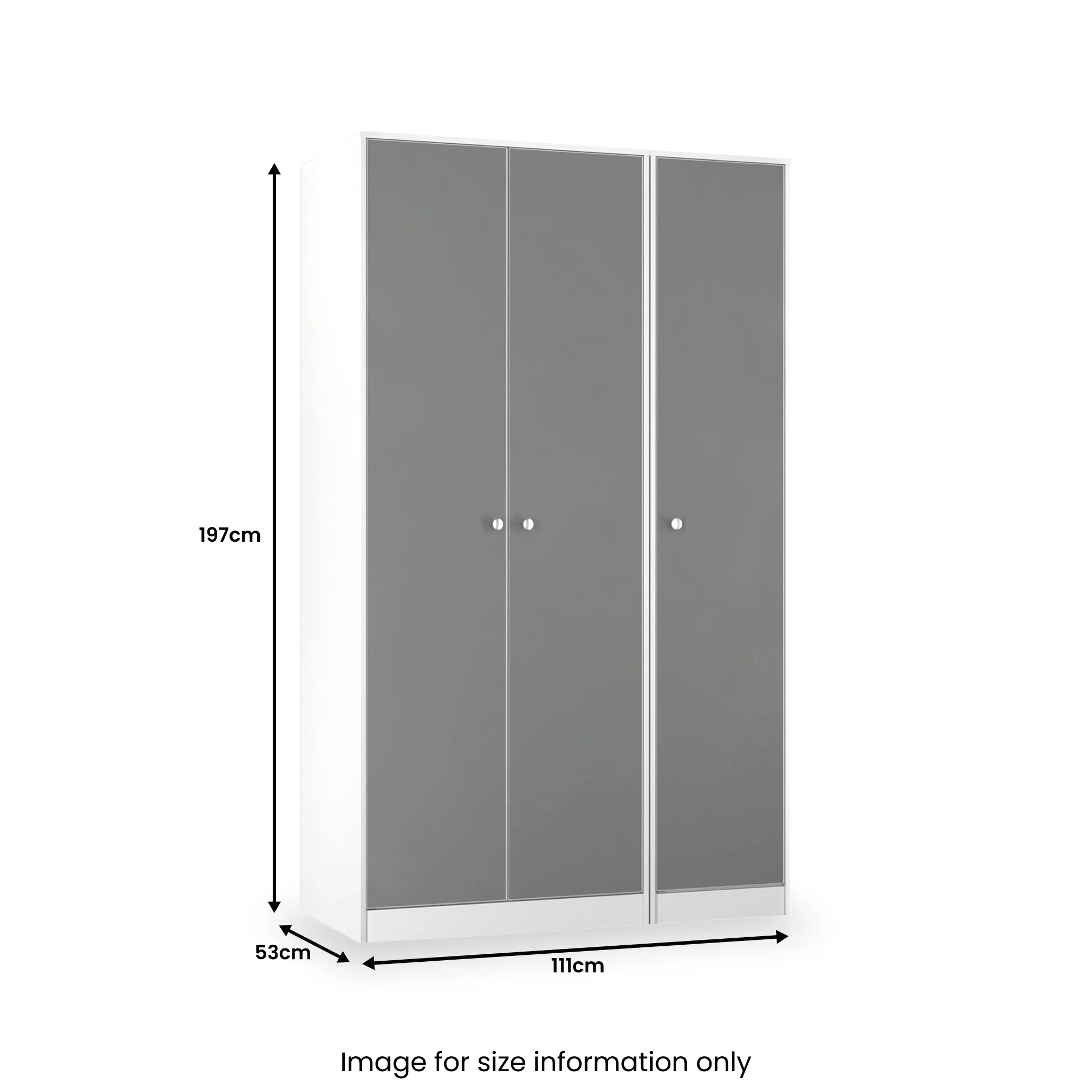 Bennet Tall Triple Plain Wardrobe - Image 12