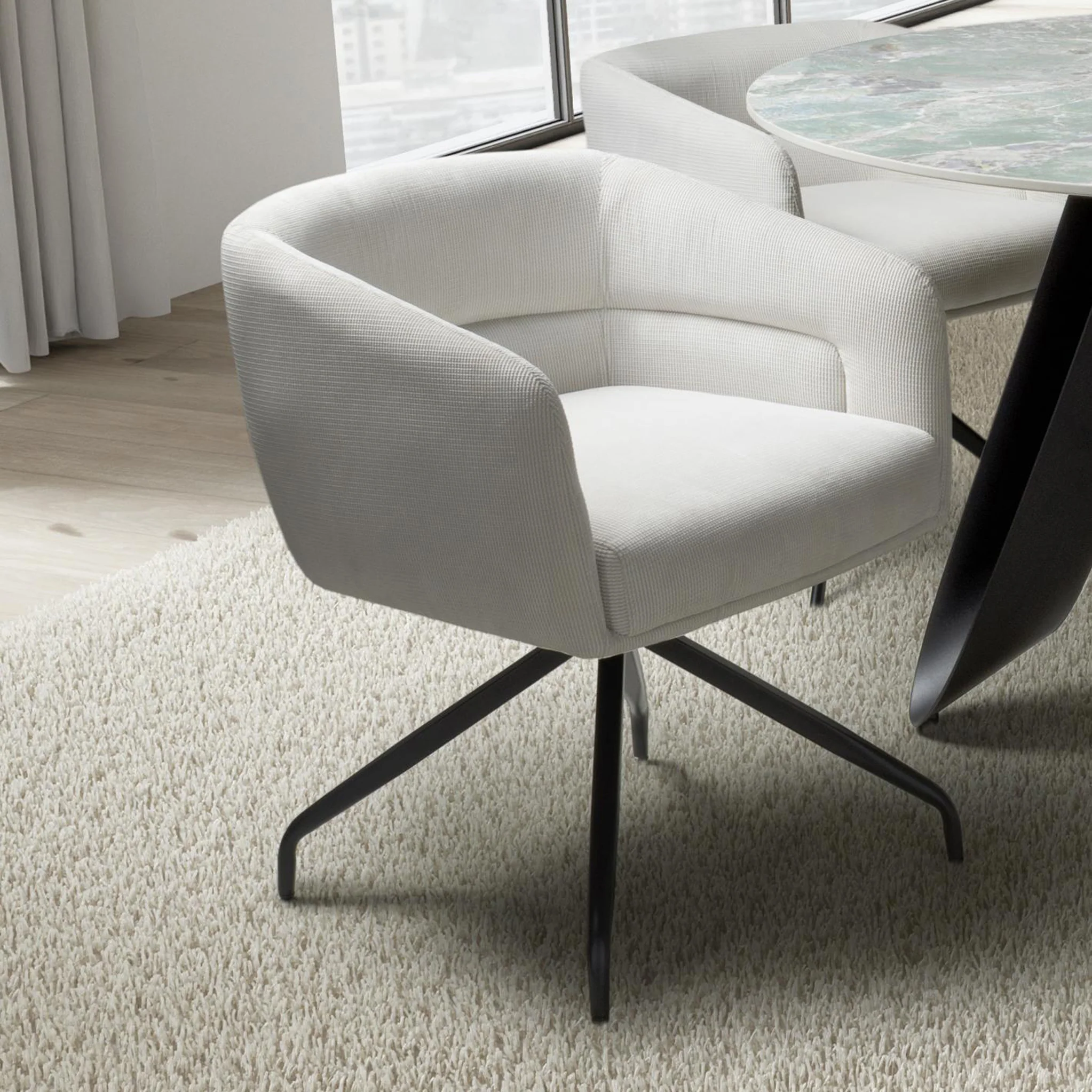 Berkley Corduroy Swivel Dining Chair - Image 2