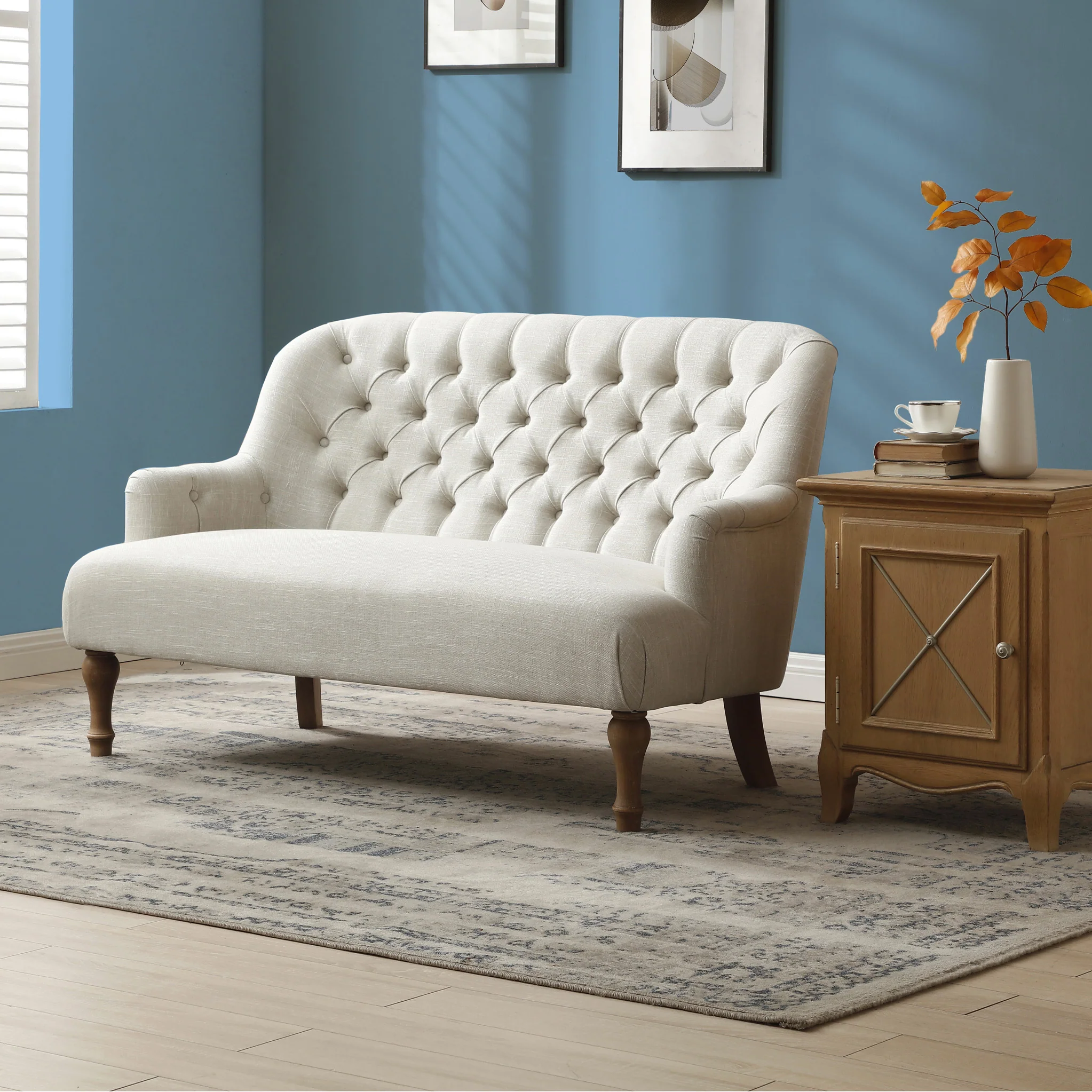 Bianca Linen 2 Seater Sofa - Image 3
