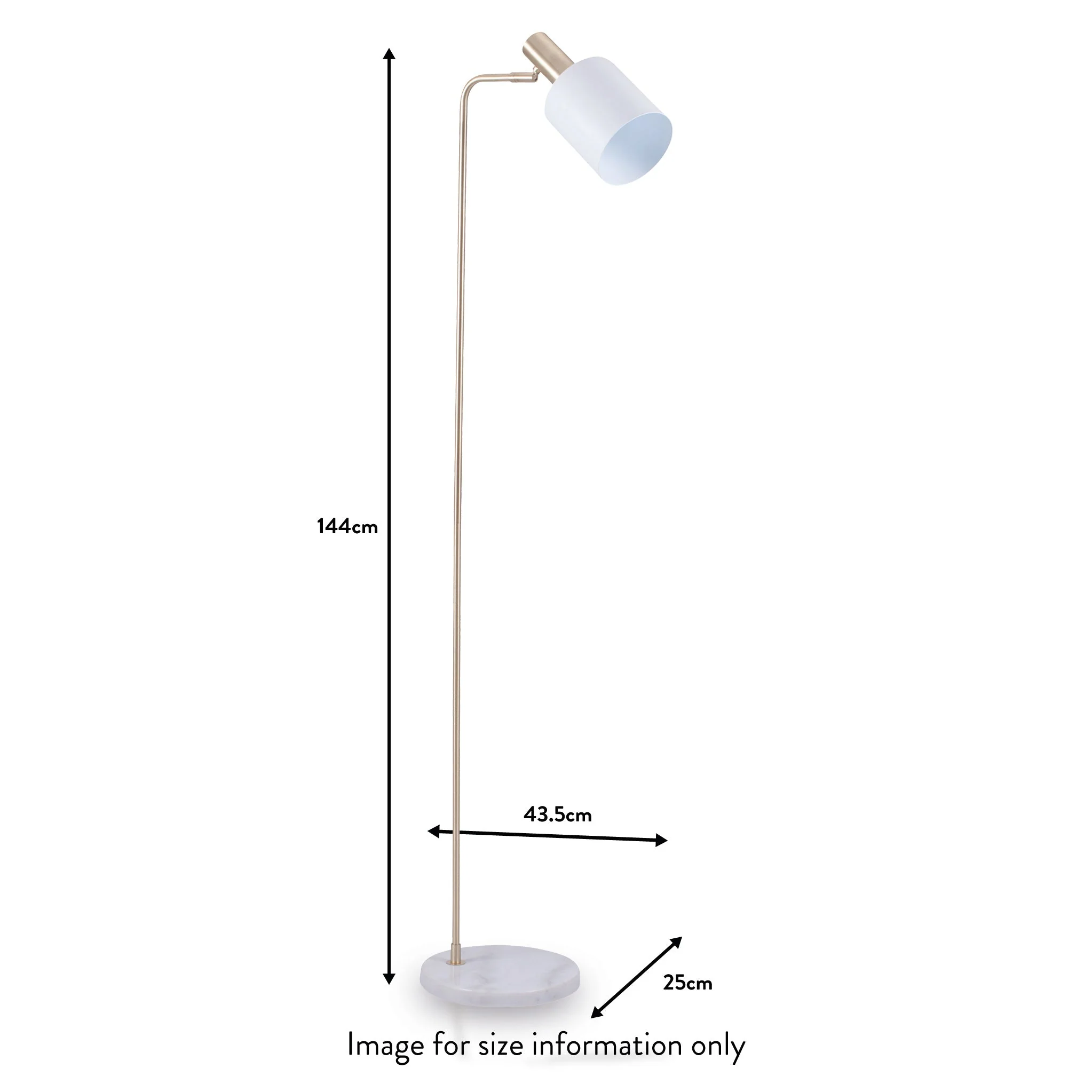Biba Marble Footed White and Gold Retro Floor Lamp - Image 3