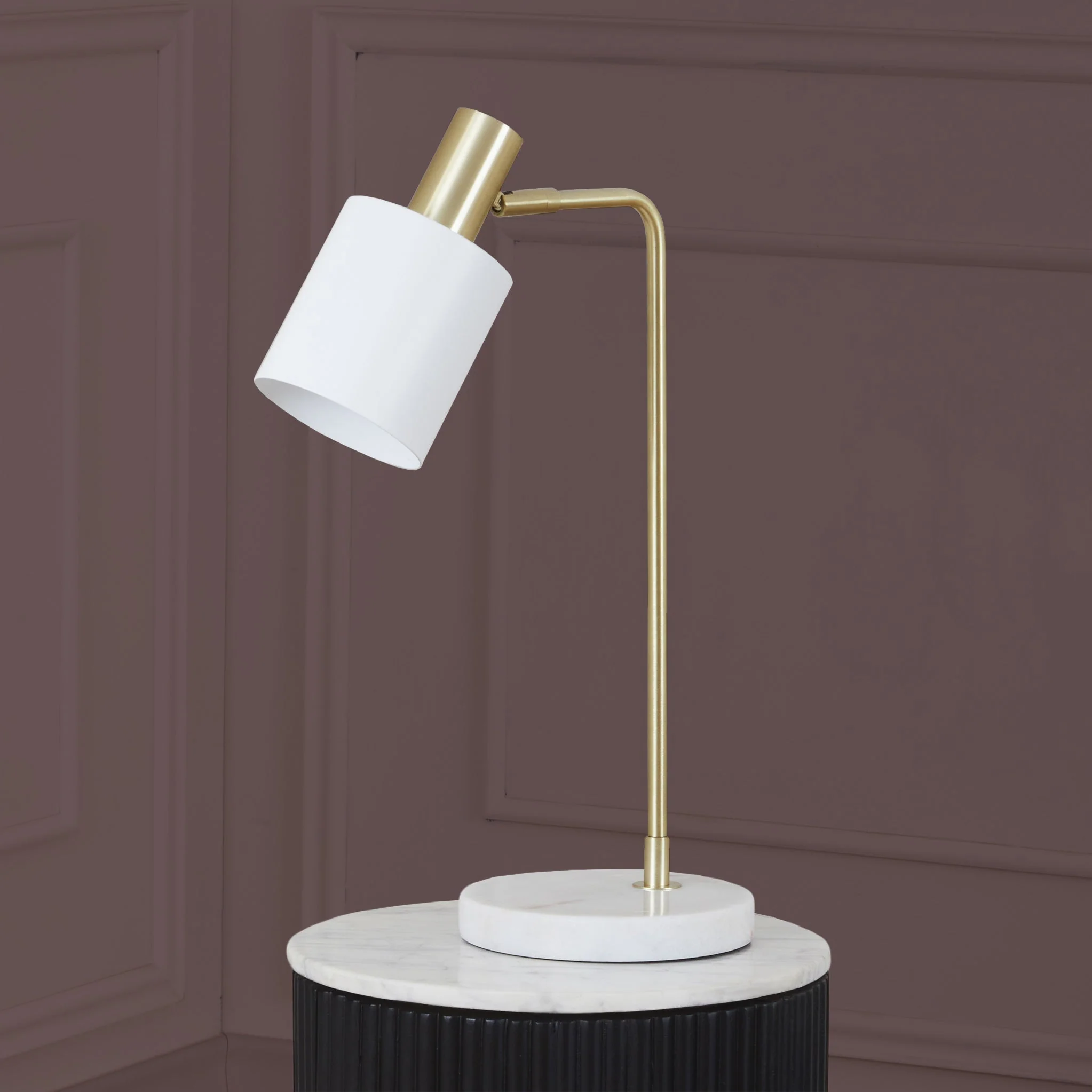 Biba Marble Footed White and Gold Retro Table Lamp - Image 2