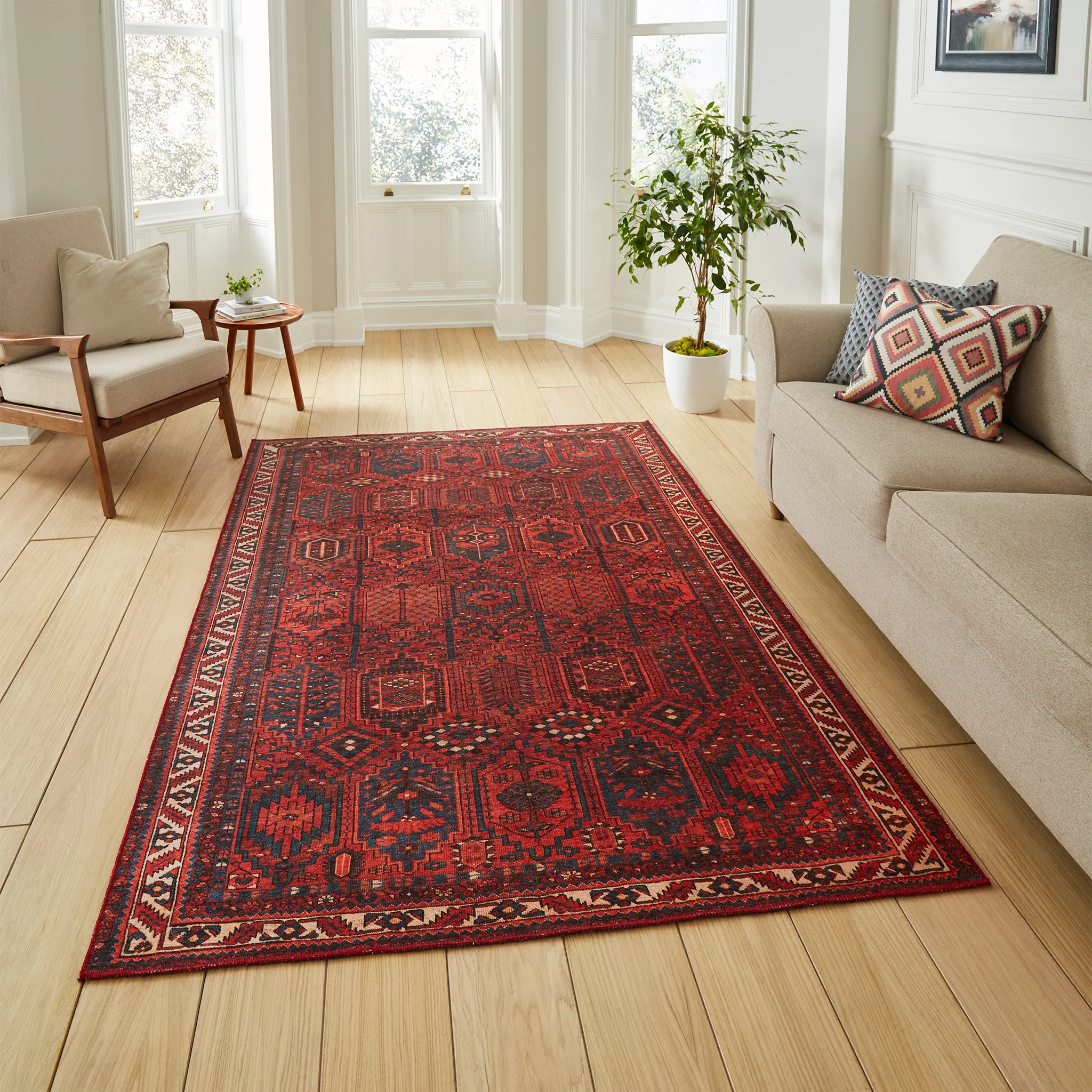 Birchall Washable Aztec Design Rug - Image 2