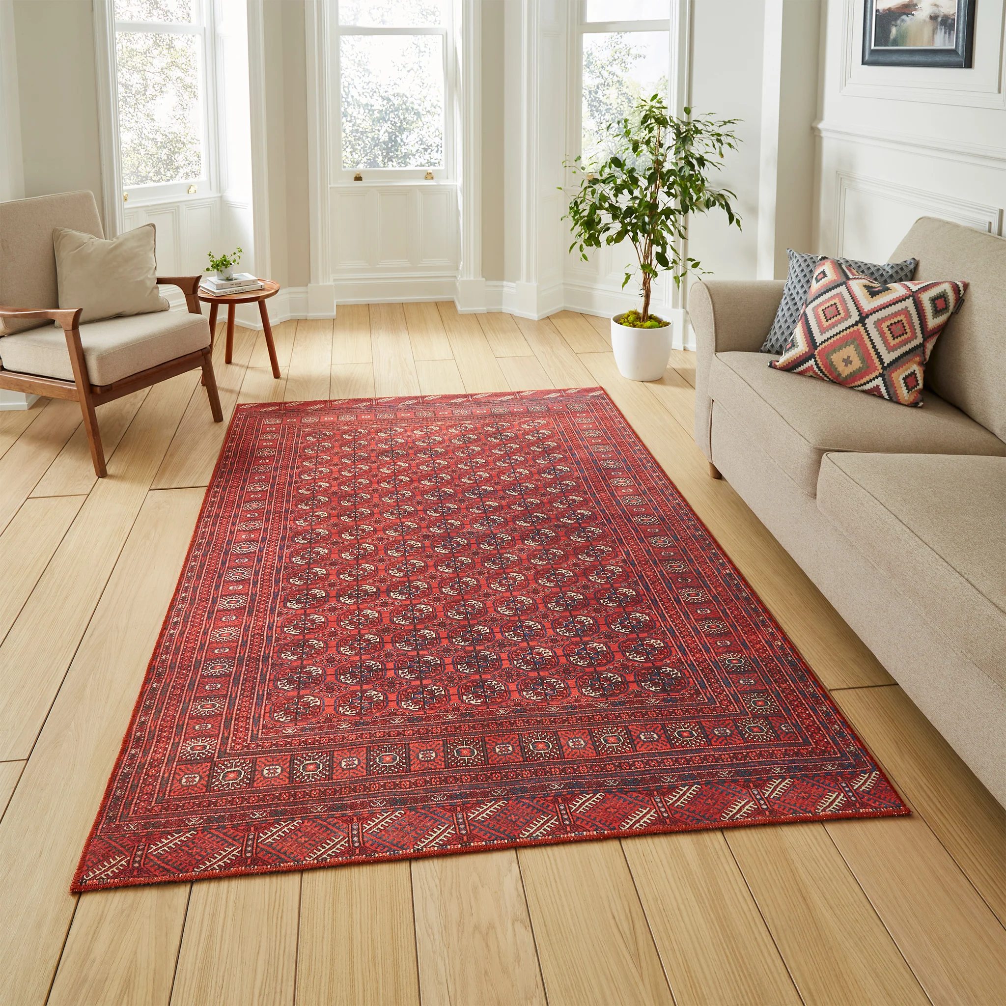 Birchall Washable Medallion Design Rug - Image 2
