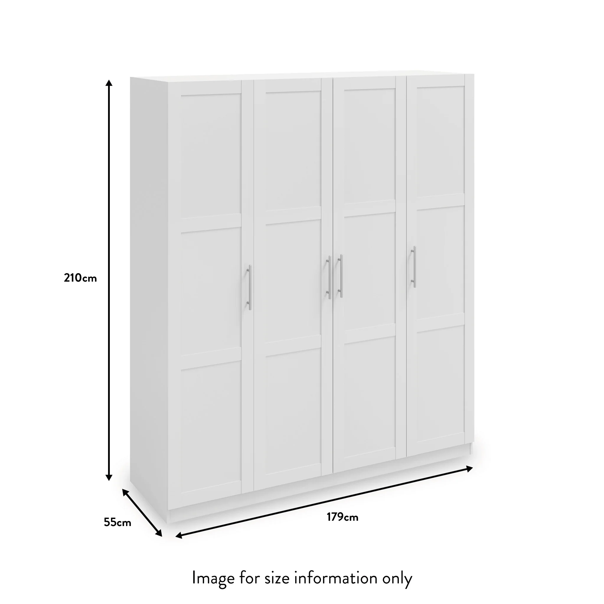 Bithlo White 4 Door Wardrobe - Image 2