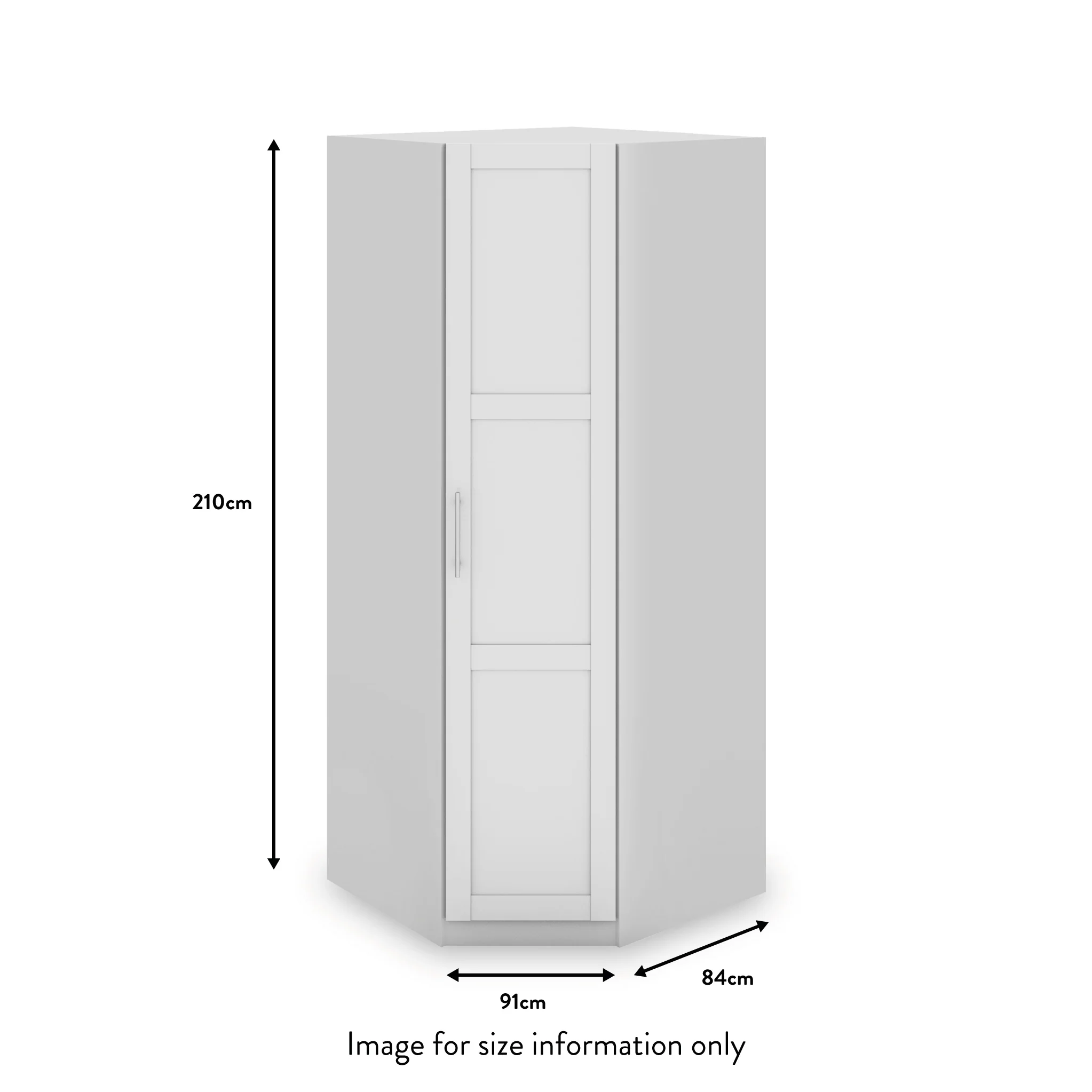 Bithlo White Corner Wardrobe - Image 3
