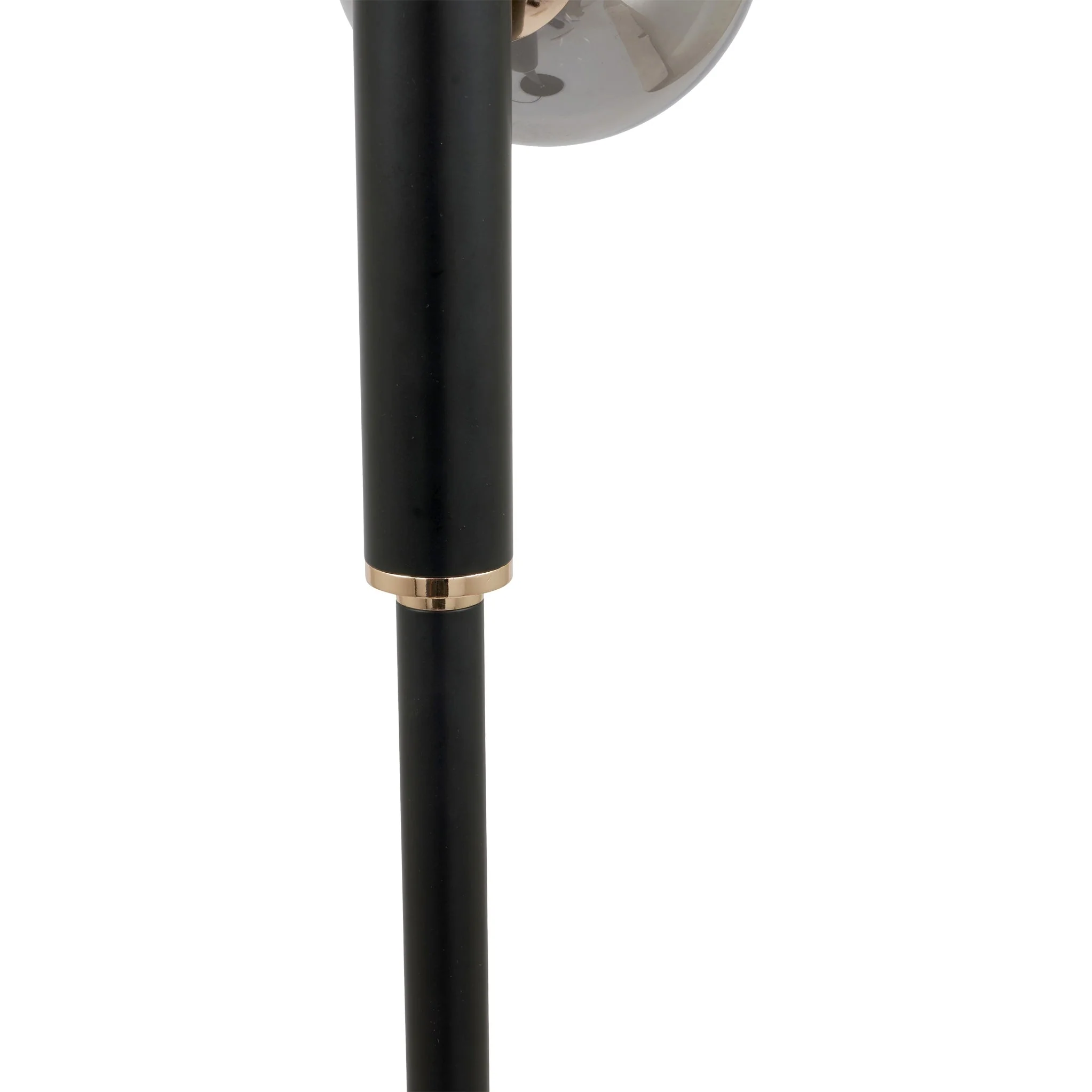 Blair Smoked Glass Ball and Black Metal Floor Lamp - Image 5