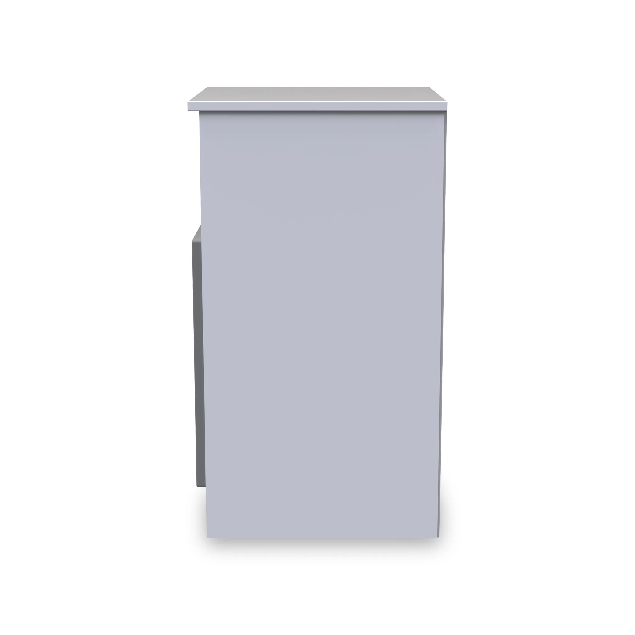 Blakely Grey and White 1 Door with Open Shelf Bedside Cabinet - Image 4