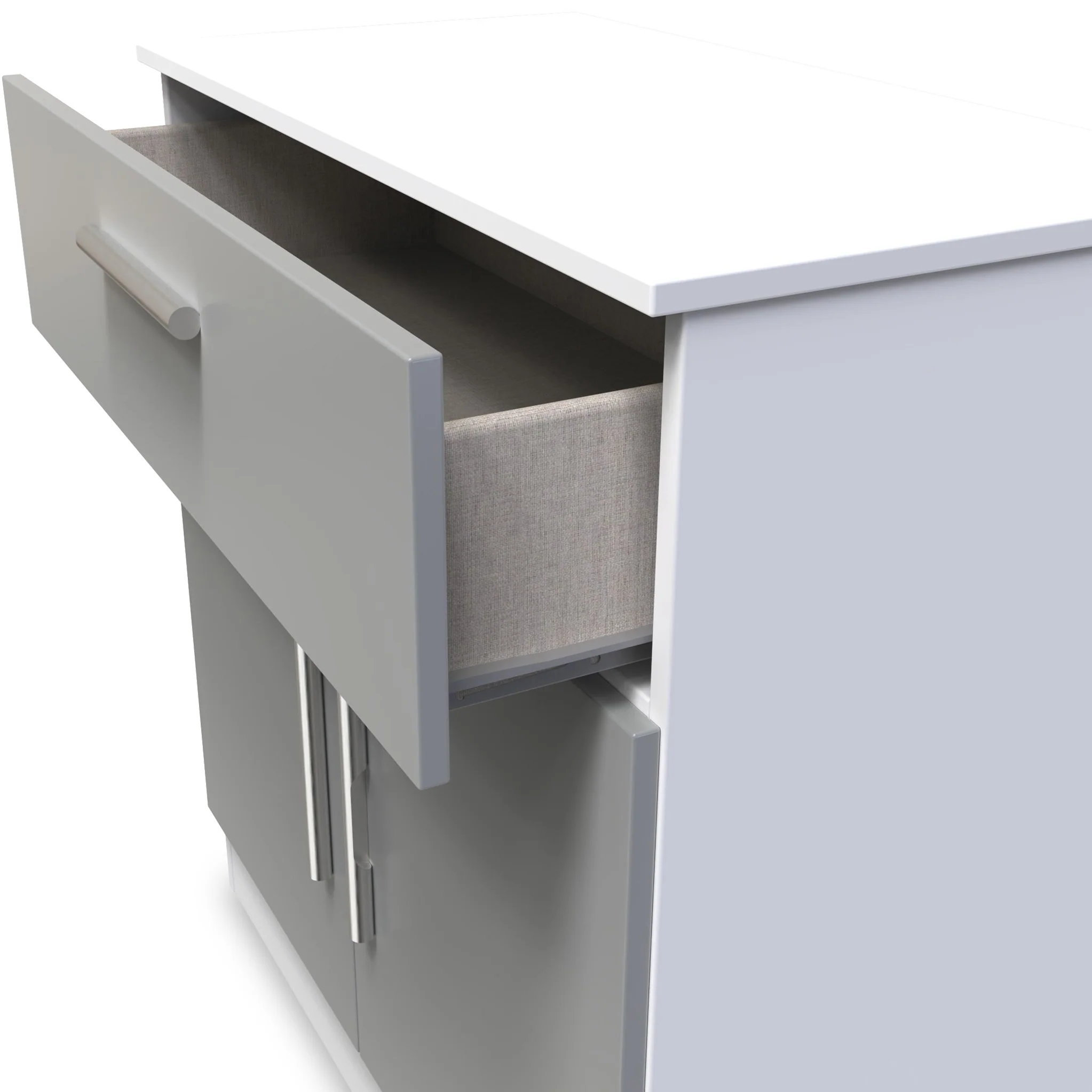 Blakely Grey and White 1 Drawer 2 Door Sideboard - Image 7