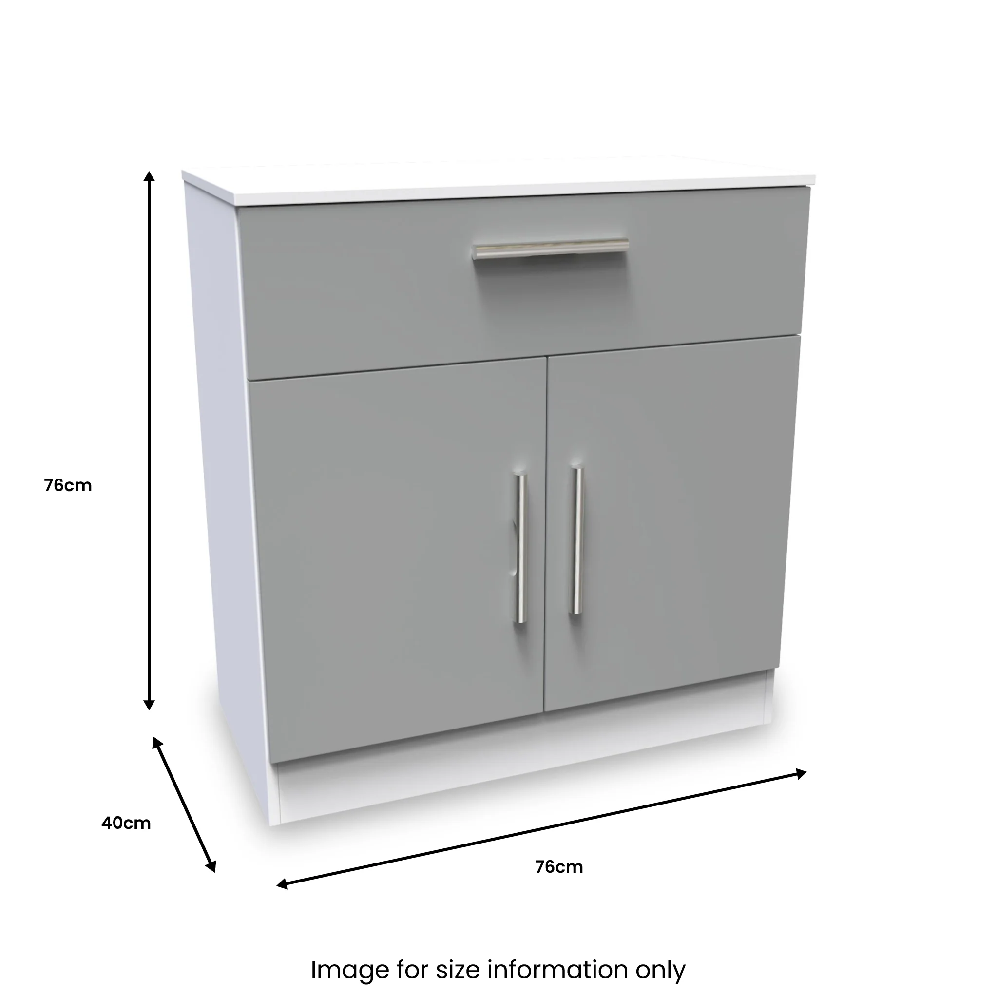 Blakely Grey and White 1 Drawer 2 Door Sideboard - Image 8