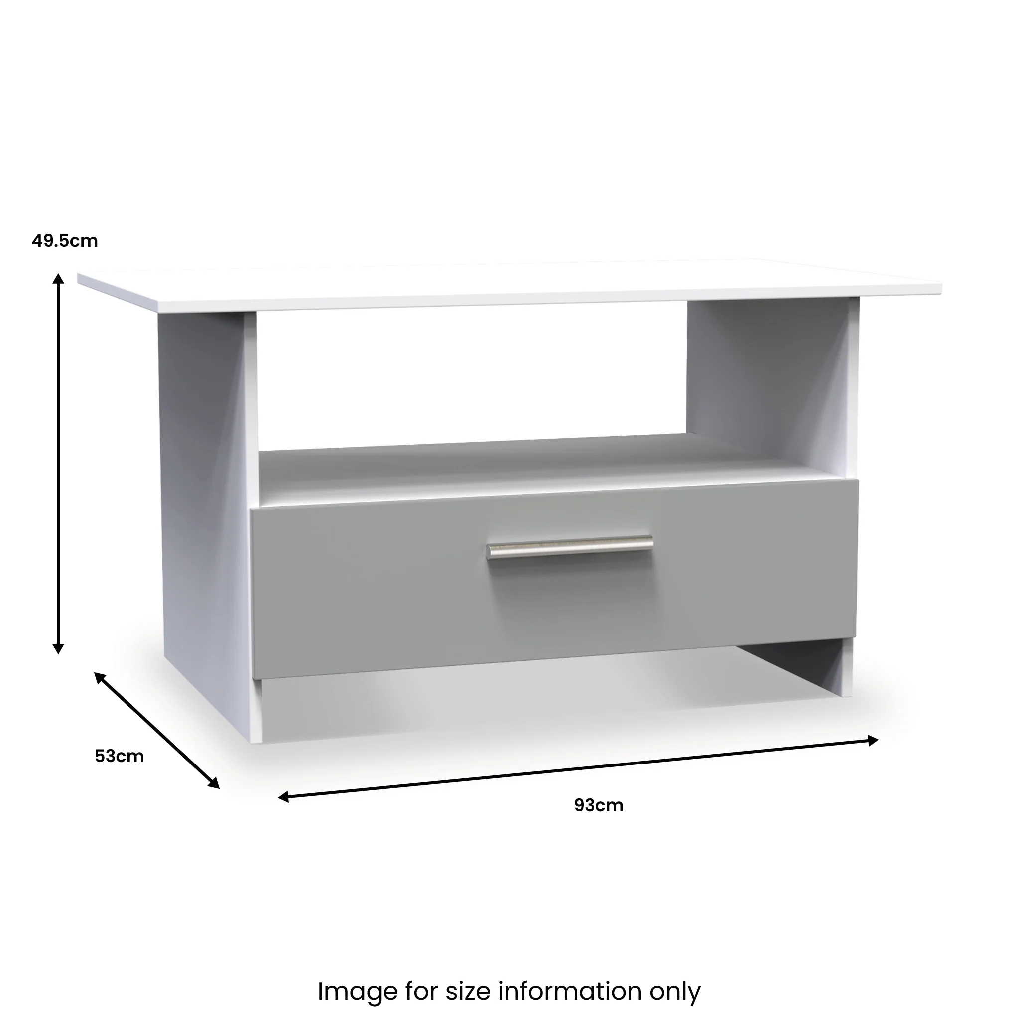 Blakely Grey and White 1 Drawer Coffee Table - Image 6