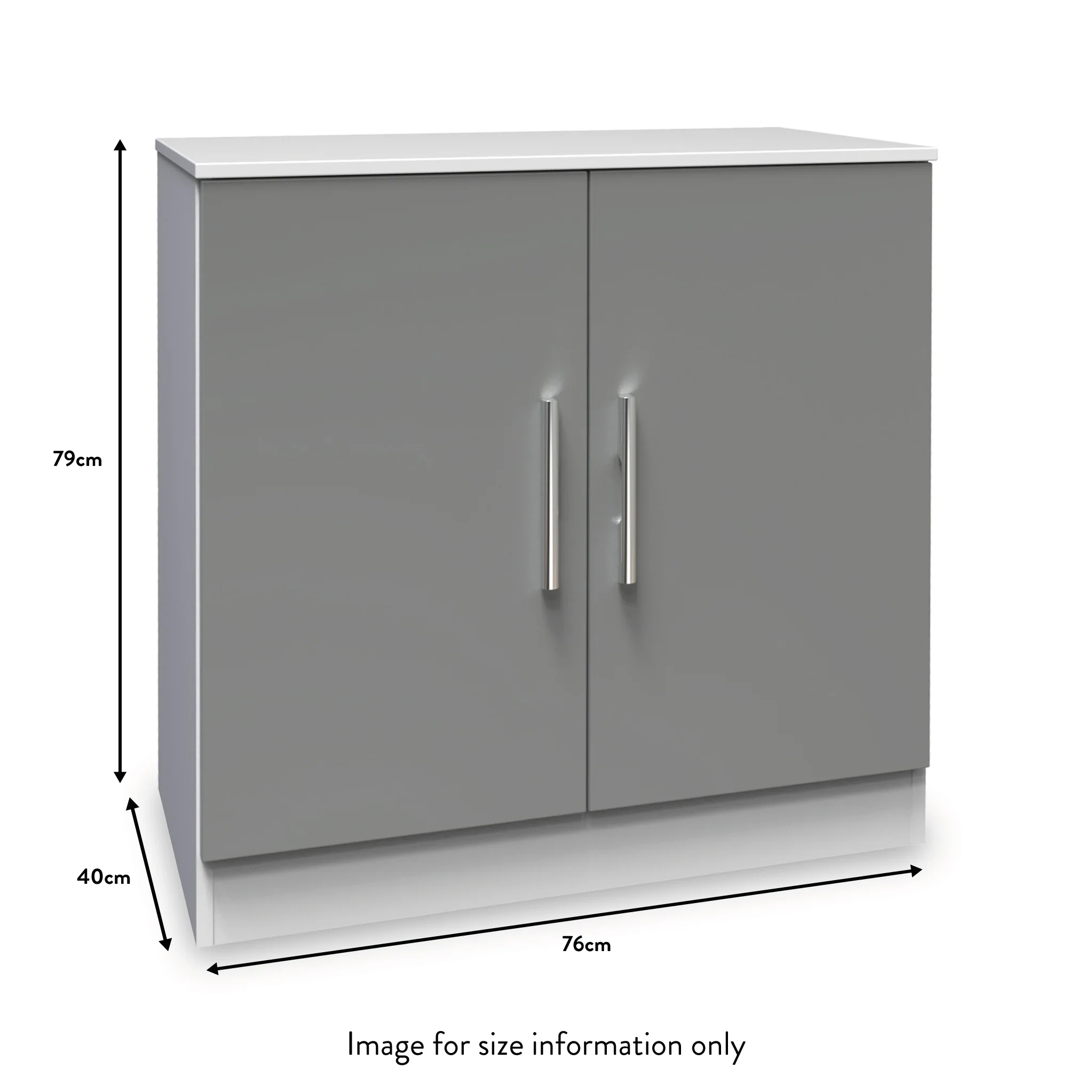 Blakely Grey and White 2 Door Cabinet - Image 4