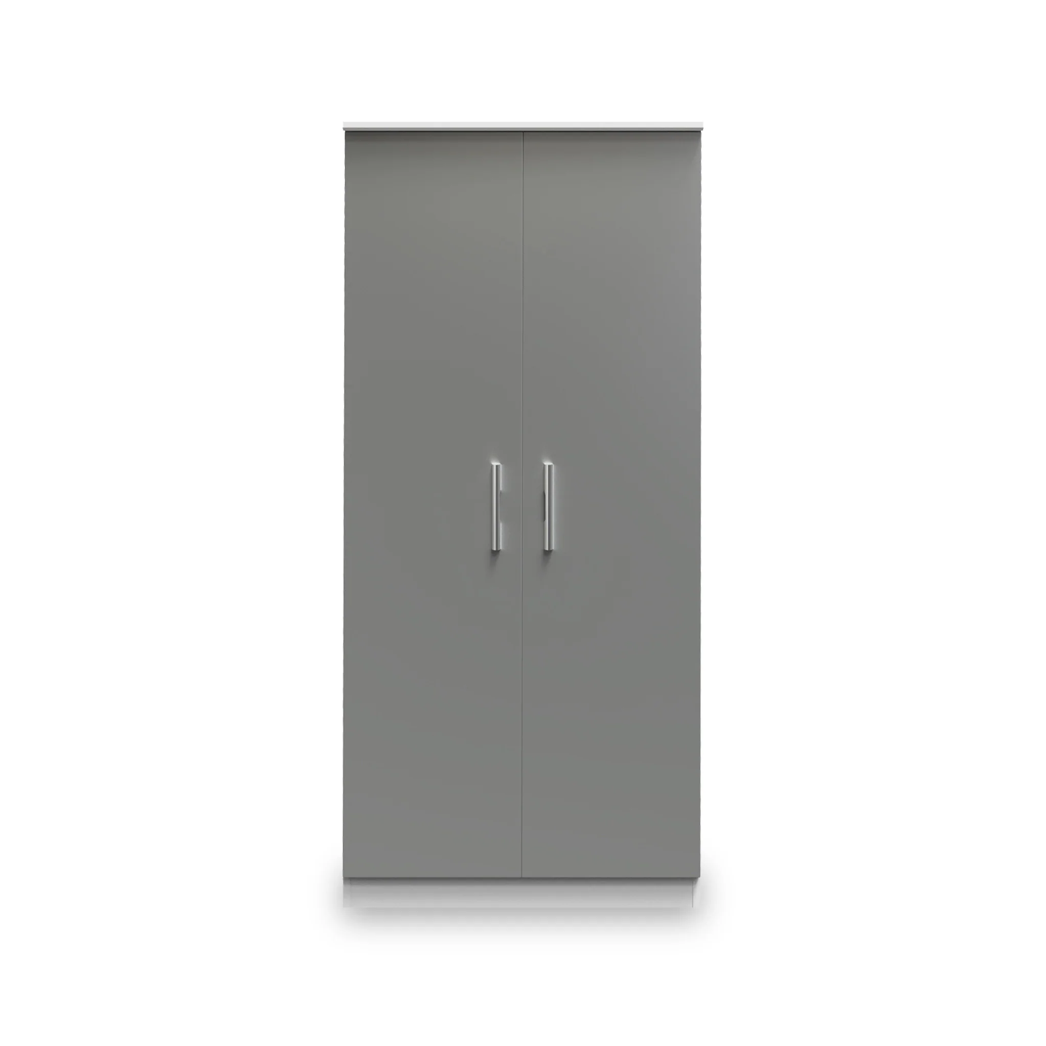 Blakely Grey and White 2 Door Wardrobe - Image 3