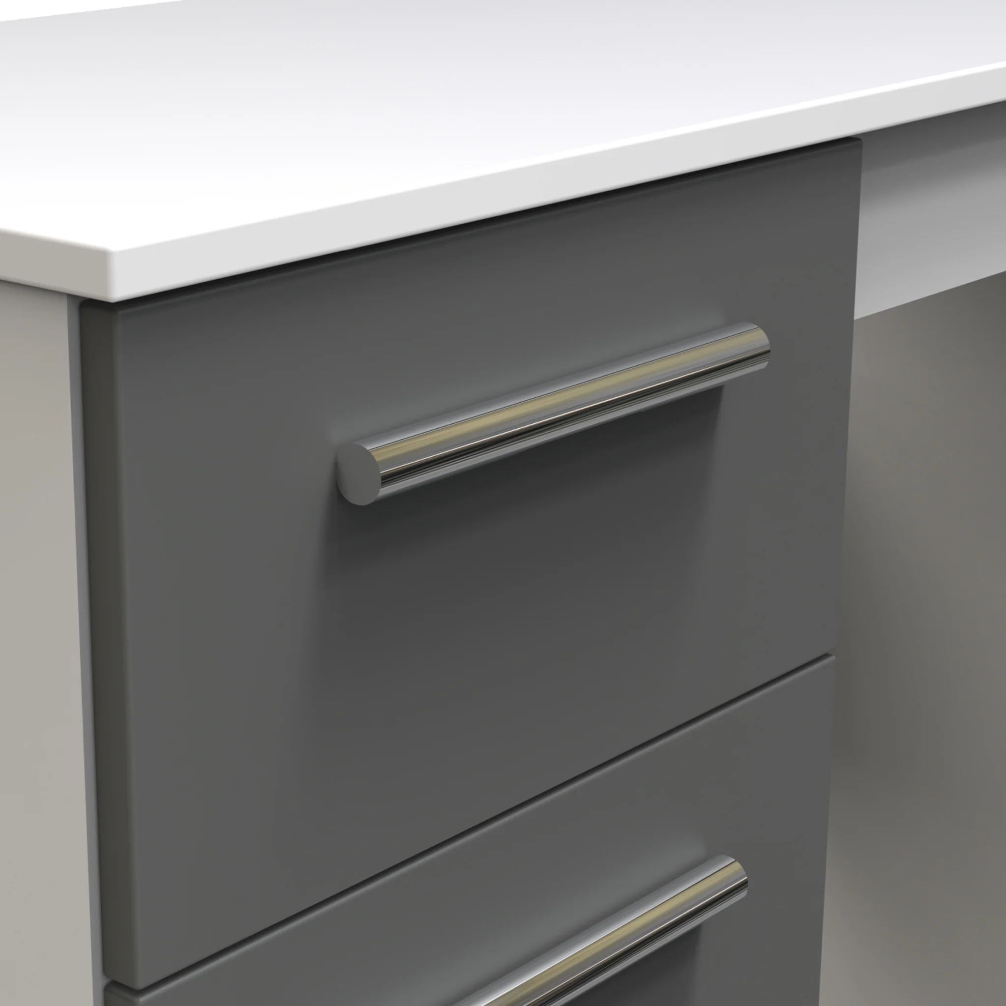 Blakely Grey and White 3 Drawer Dressing Table - Image 7
