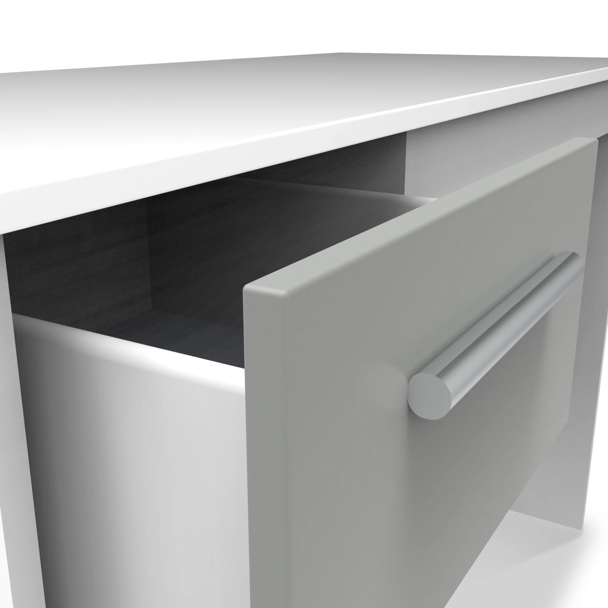 Blakely Grey and White 3 Drawer Storage Desk - Image 3