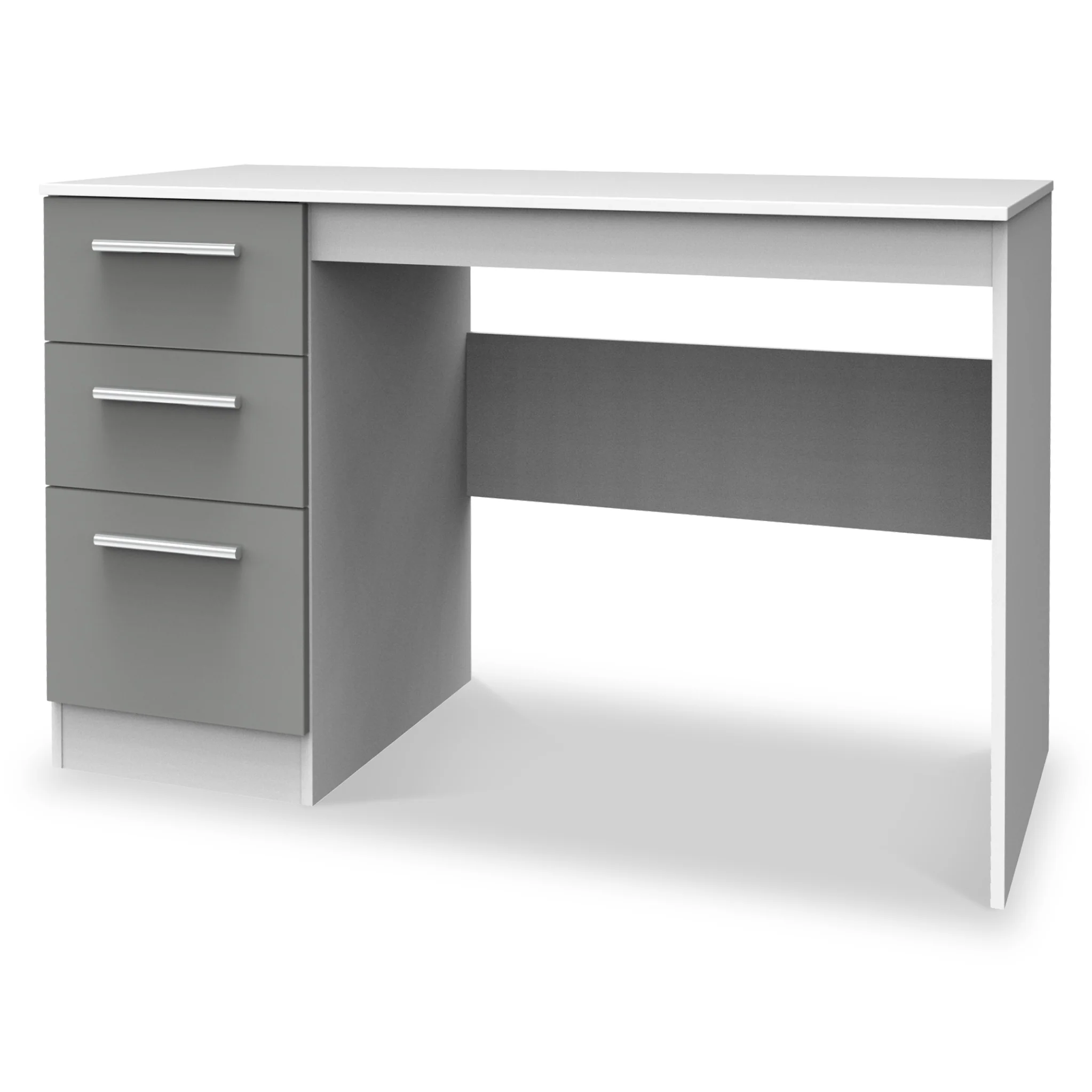 Blakely Grey and White 3 Drawer Storage Desk - Image 4