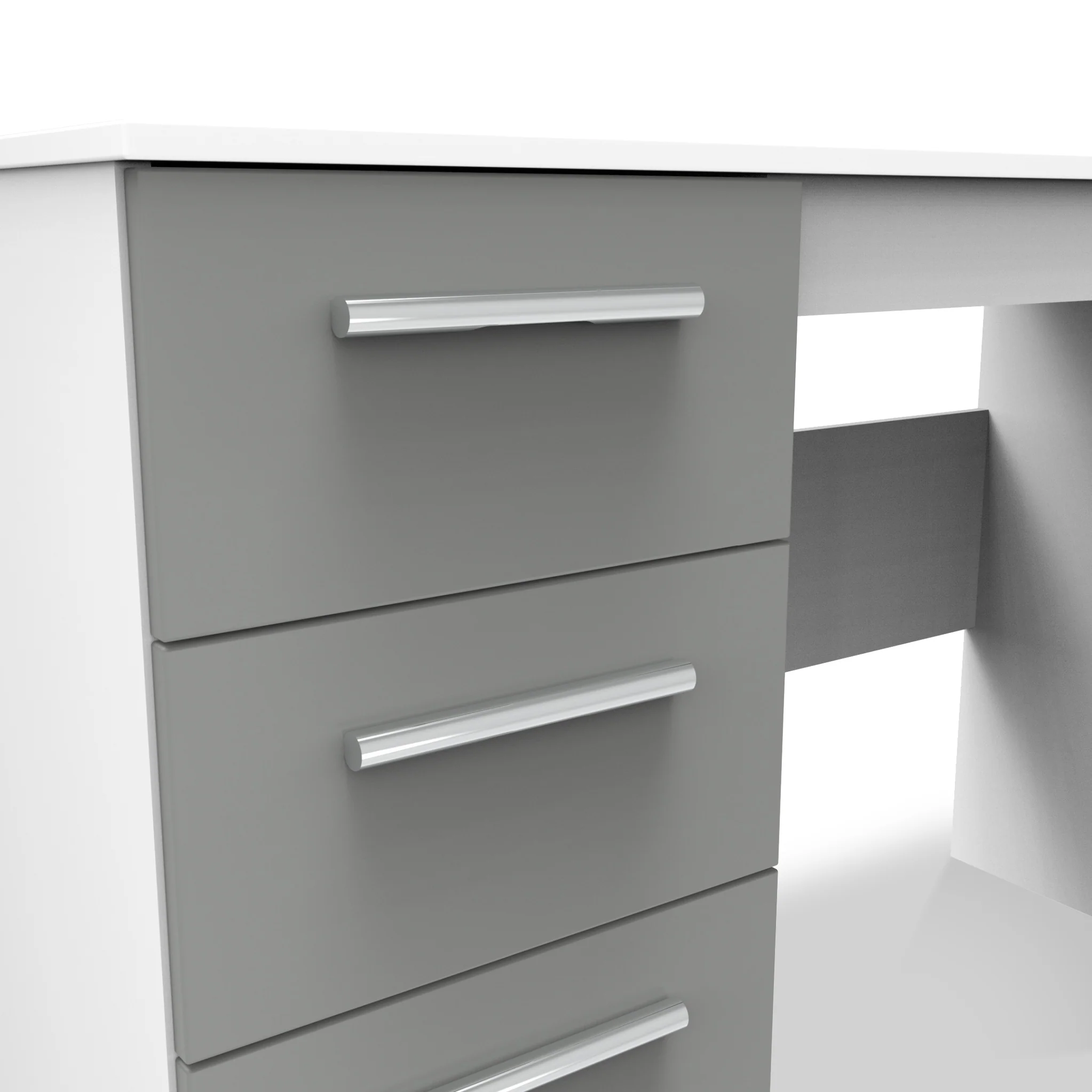 Blakely Grey and White 3 Drawer Storage Desk - Image 5