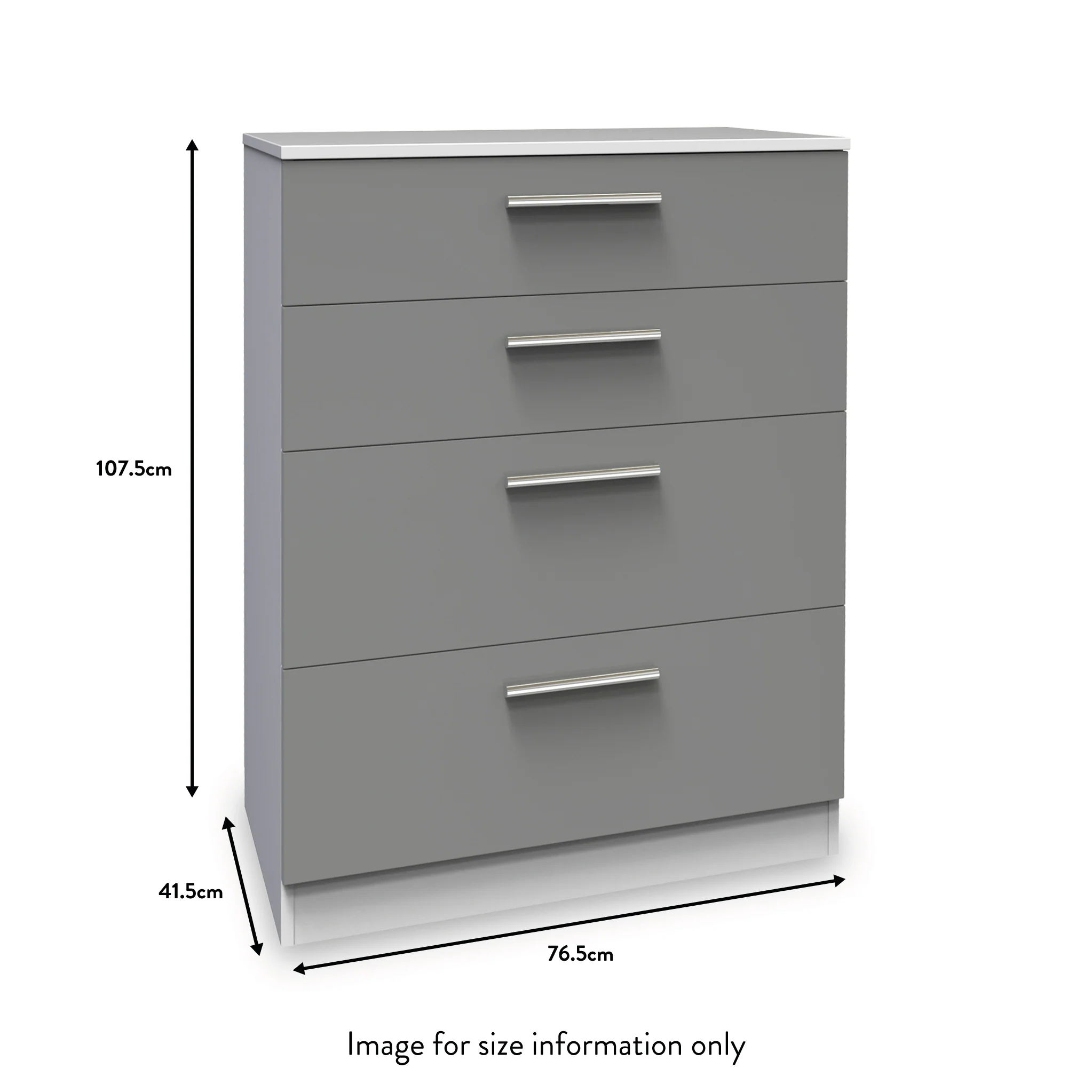 Blakely Grey and White 4 Drawer Deep Chest - Image 3