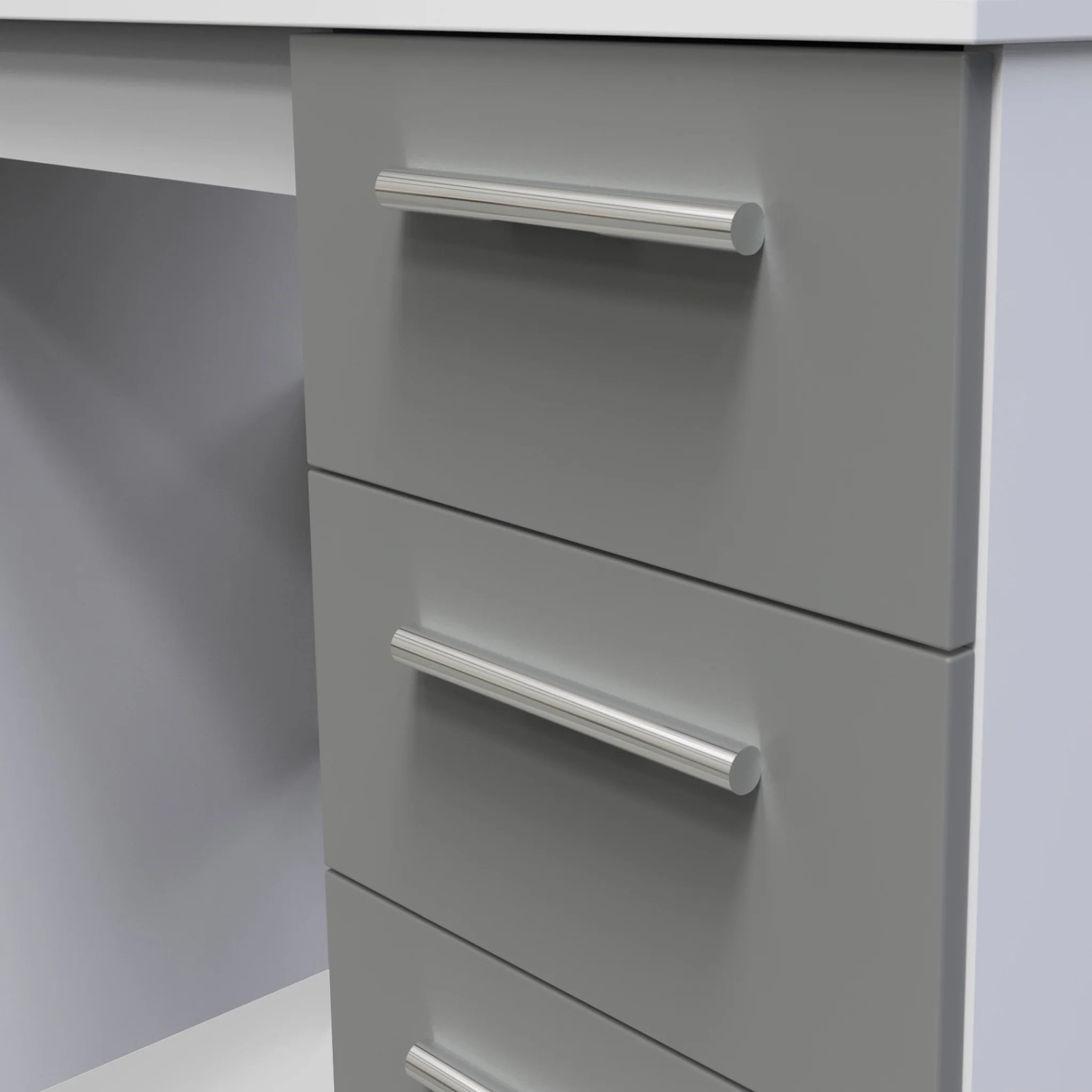 Blakely Grey and White 6 Drawer Storage Desk - Image 3