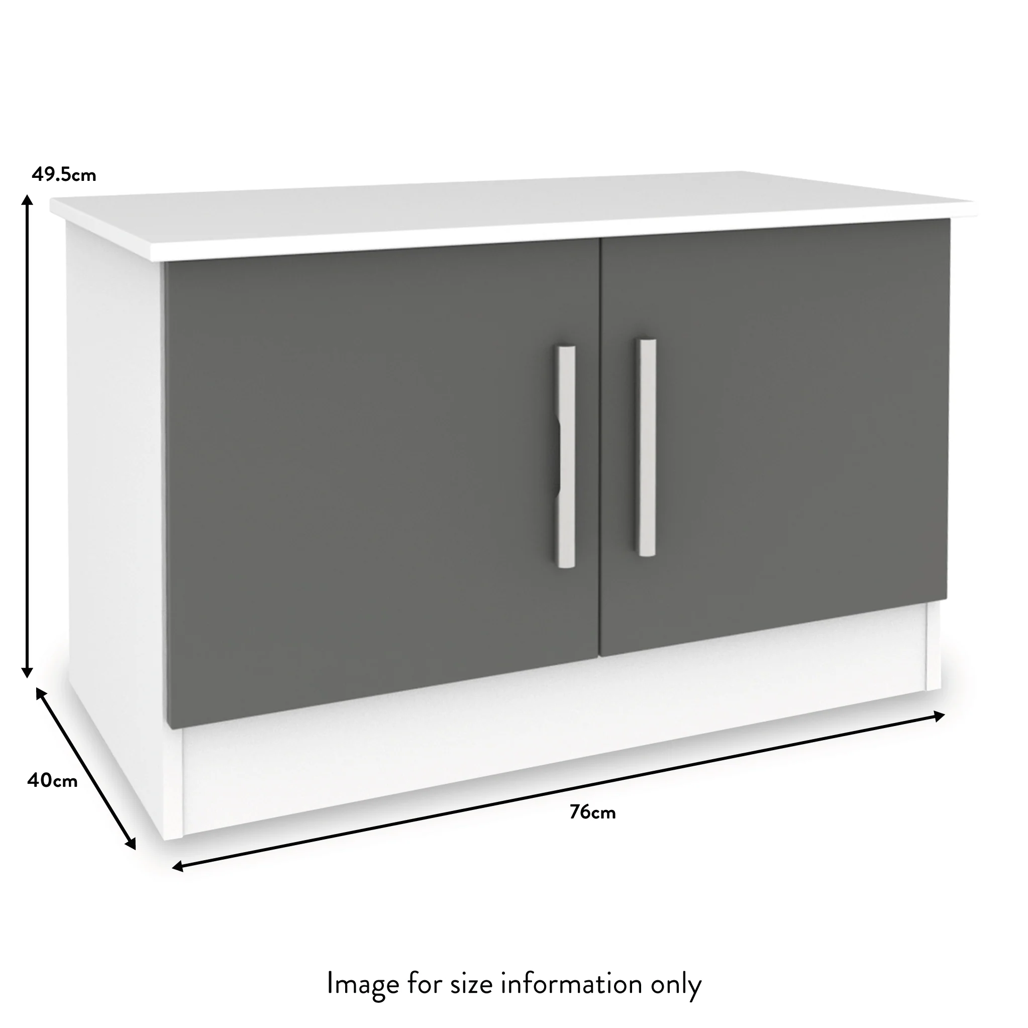 Blakely Grey and White Compact 2 Door TV Unit - Image 3