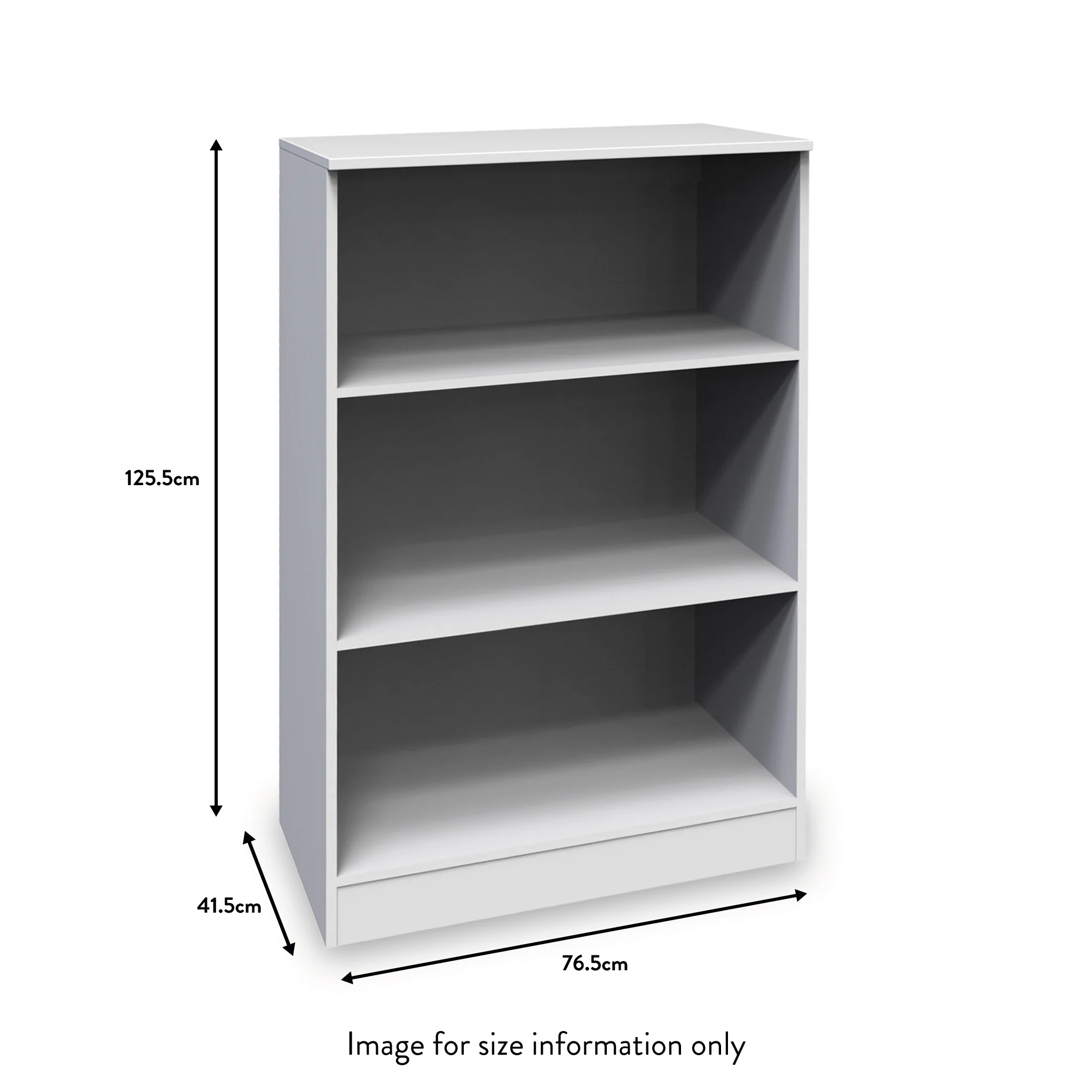 Blakely White 3 Shelf Bookcase - Image 5
