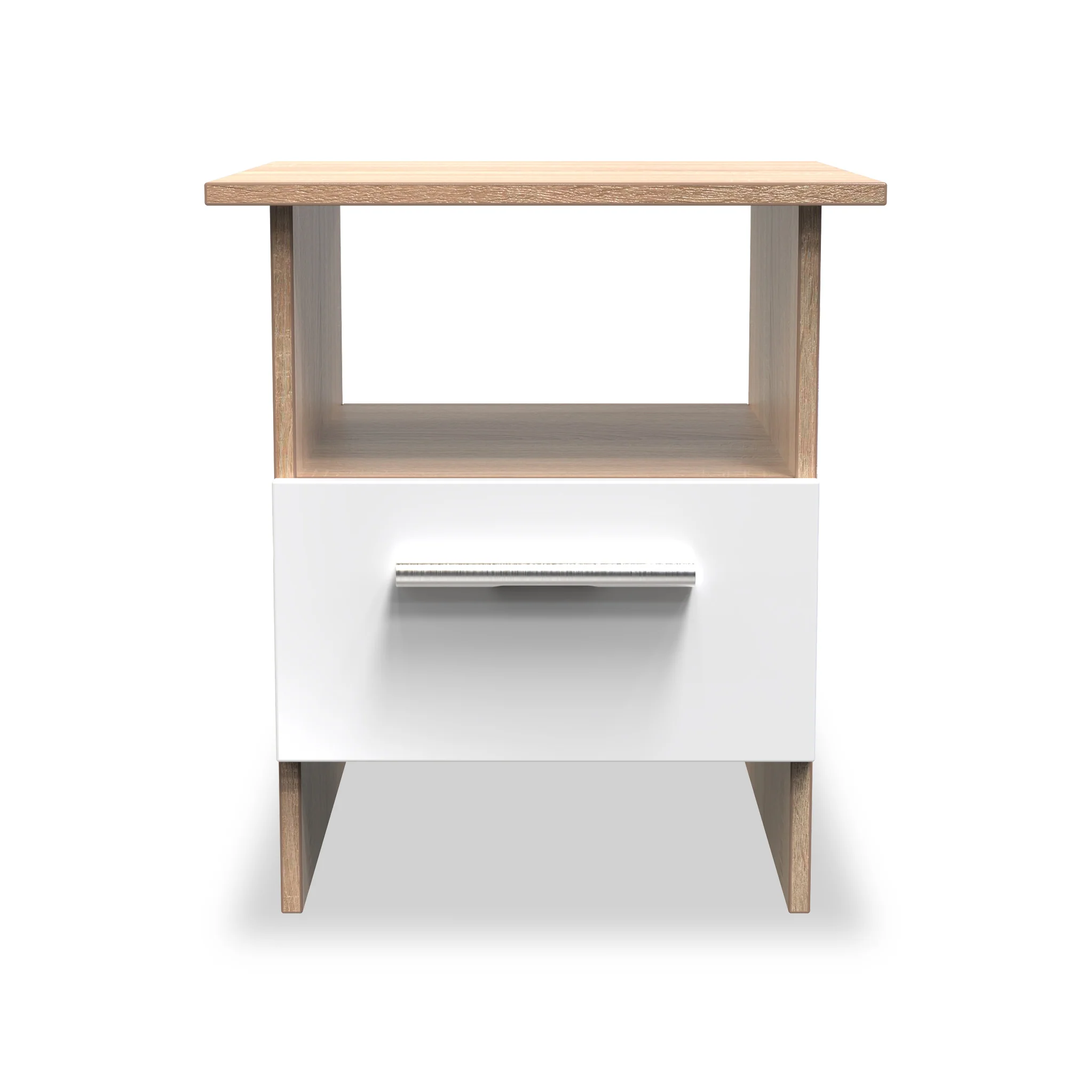 Blakely White & Light Oak 1 Drawer Lamp Table - Image 2