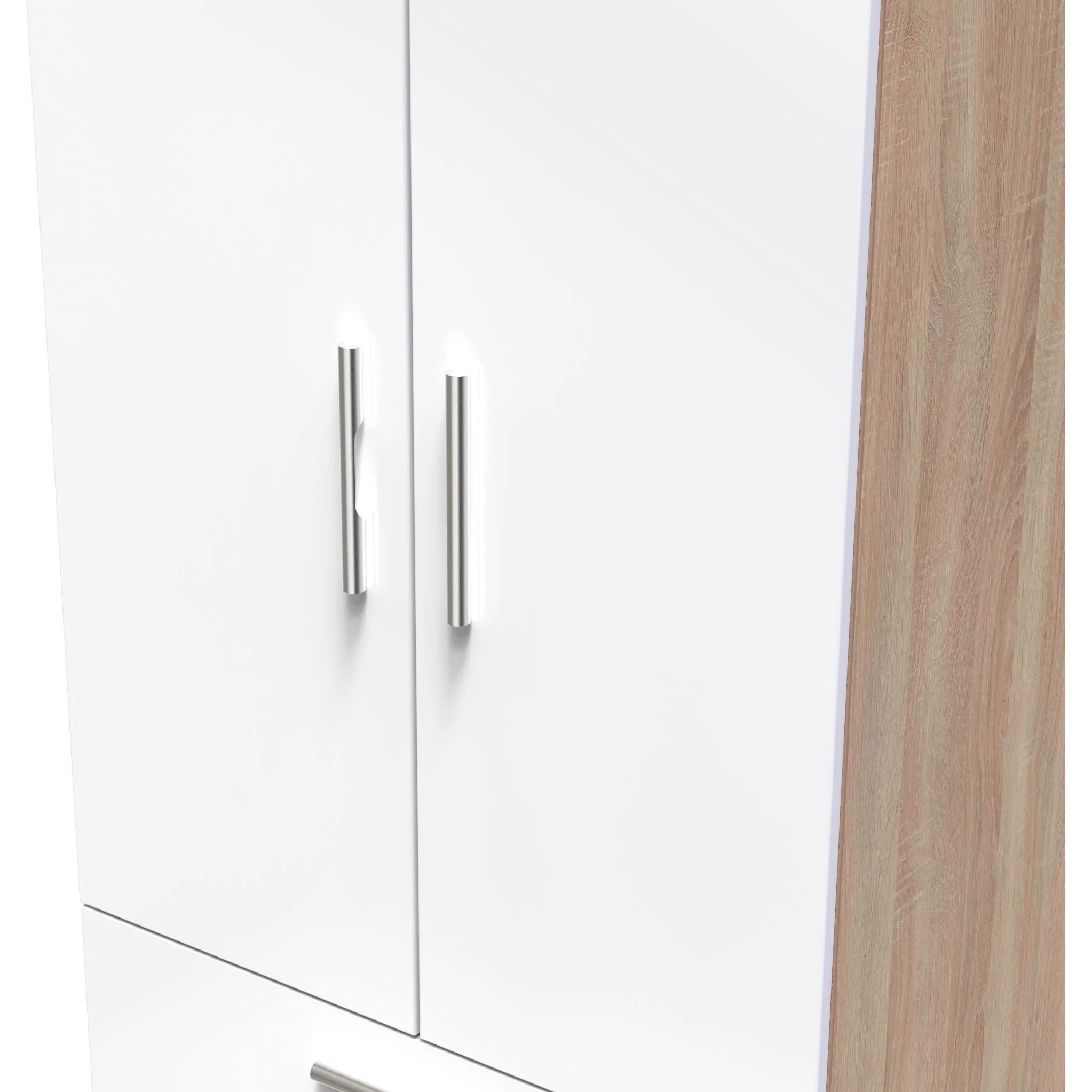 Blakely White & Light Oak 2 Door 2 Drawer Wardrobe - Image 4