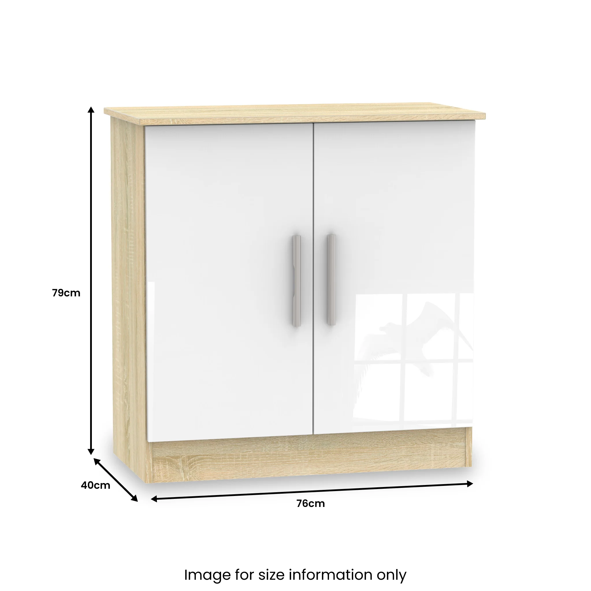 Blakely White & Light Oak 2 Door Cabinet - Image 3