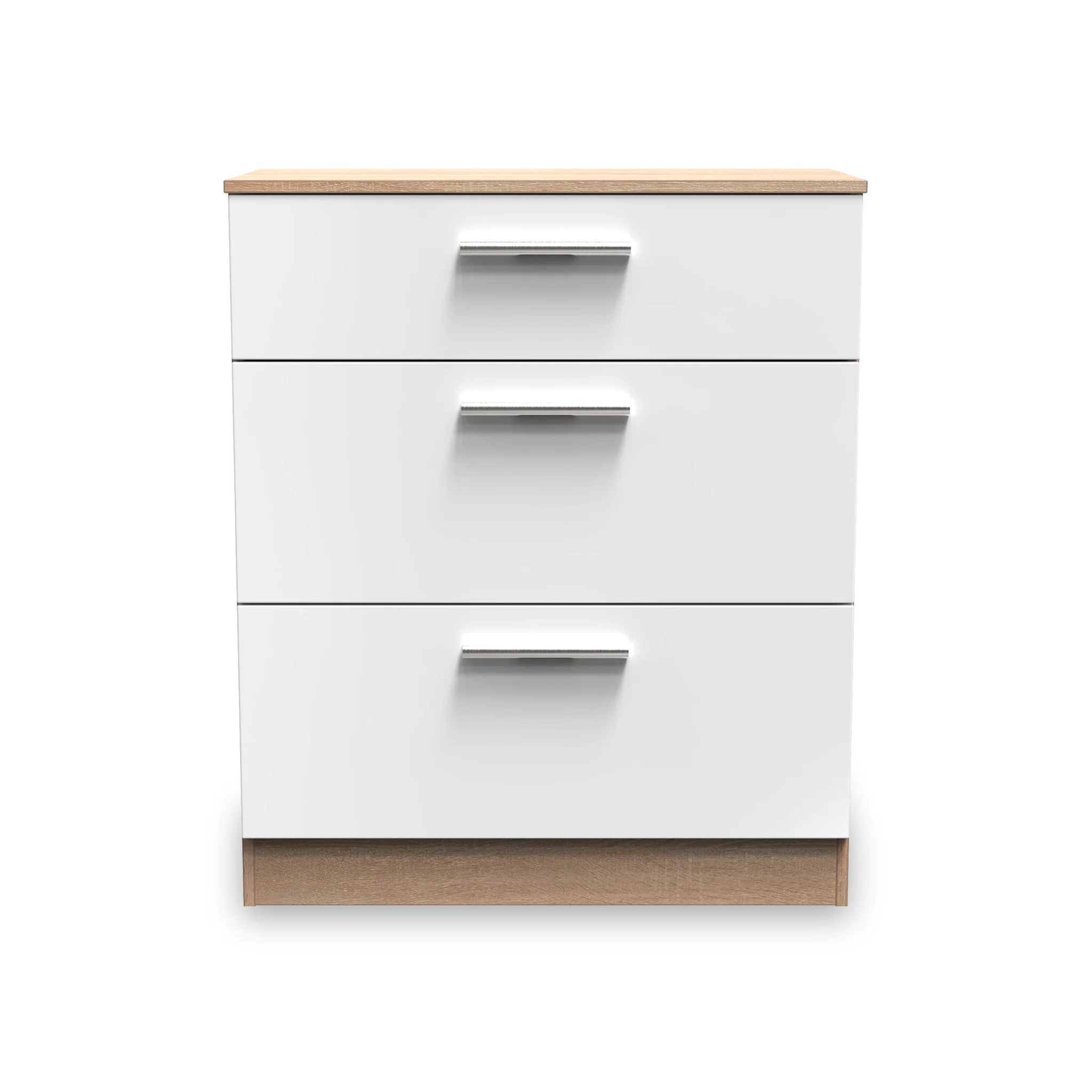 Blakely White & Light Oak 3 Drawer Deep Chest - Image 2