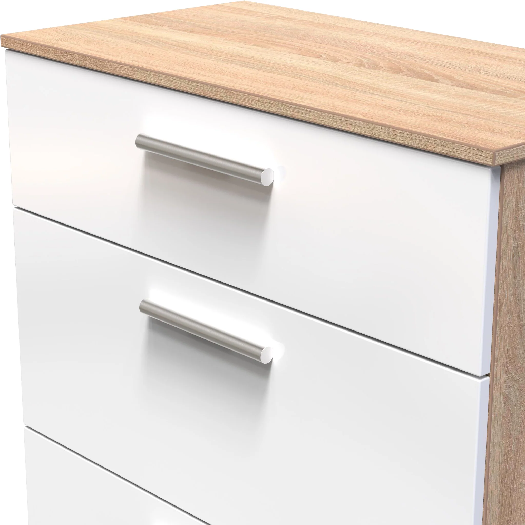 Blakely White & Light Oak 3 Drawer Deep Chest - Image 5